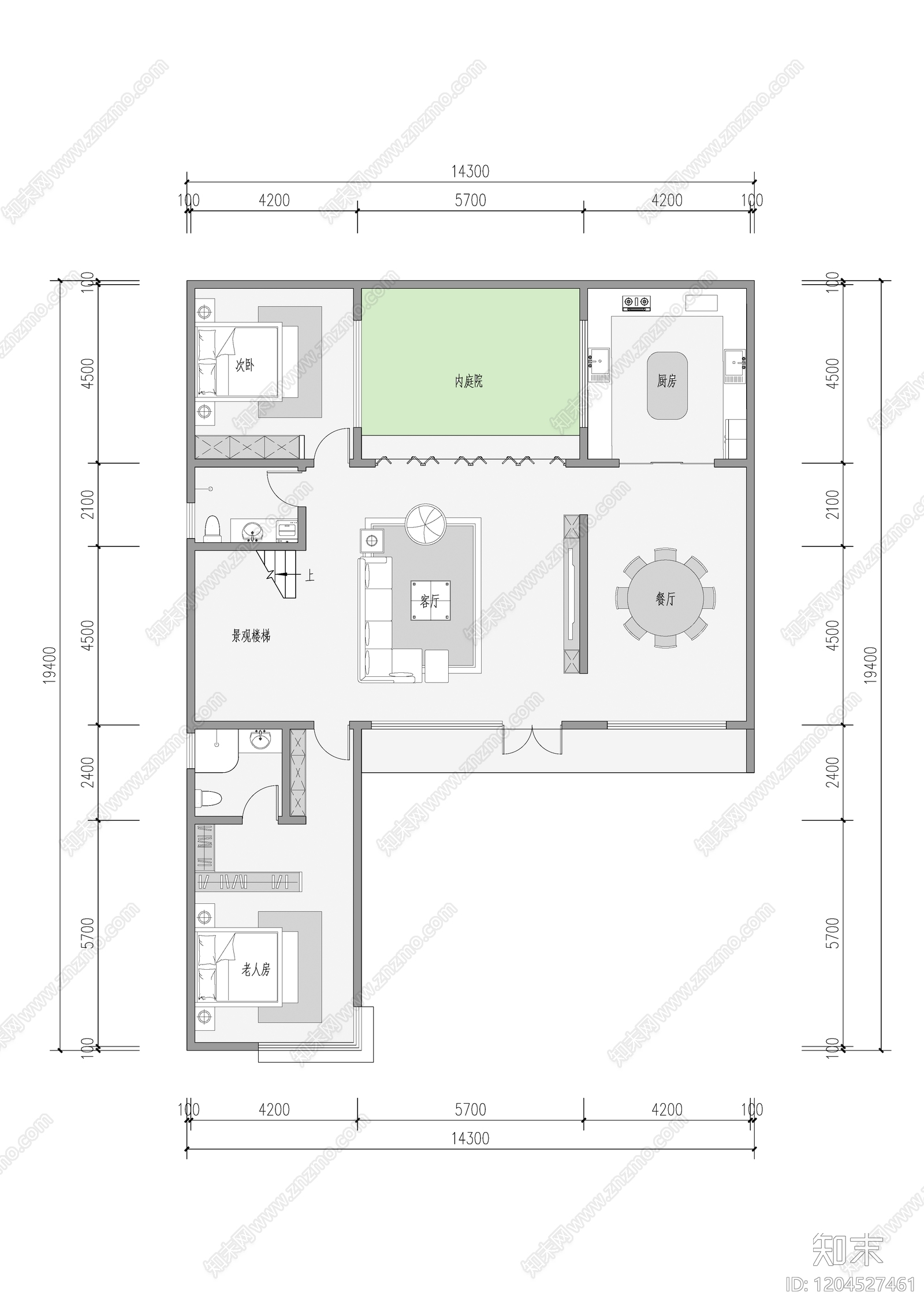 现代极简别墅建筑施工图下载【ID:1204527461】