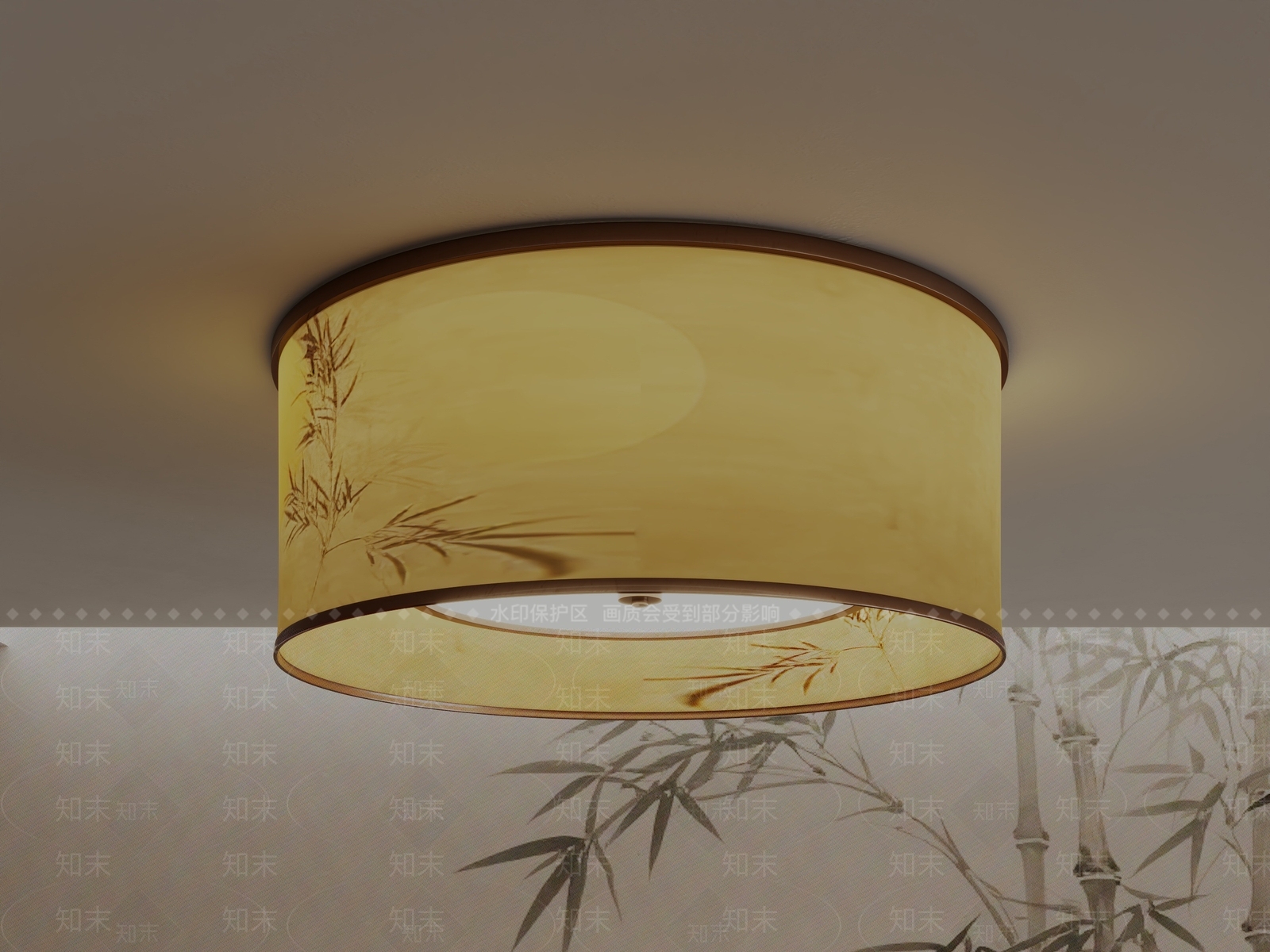 新中式禅意吸顶灯3D模型下载【ID:1204529166】