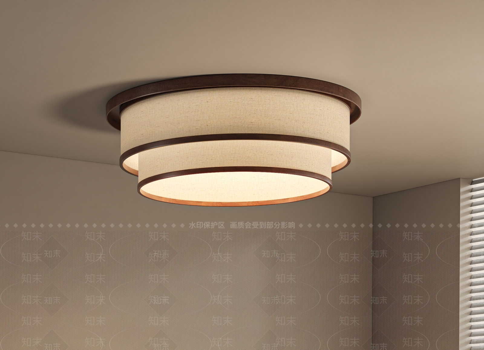 中古侘寂吸顶灯SU模型下载【ID:1204536775】