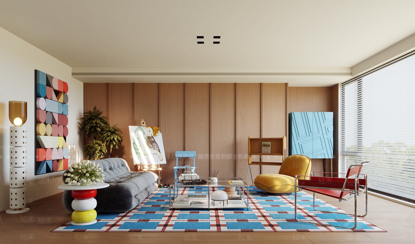 黄色单人沙发休闲椅3D模型下载【ID:1227352292】