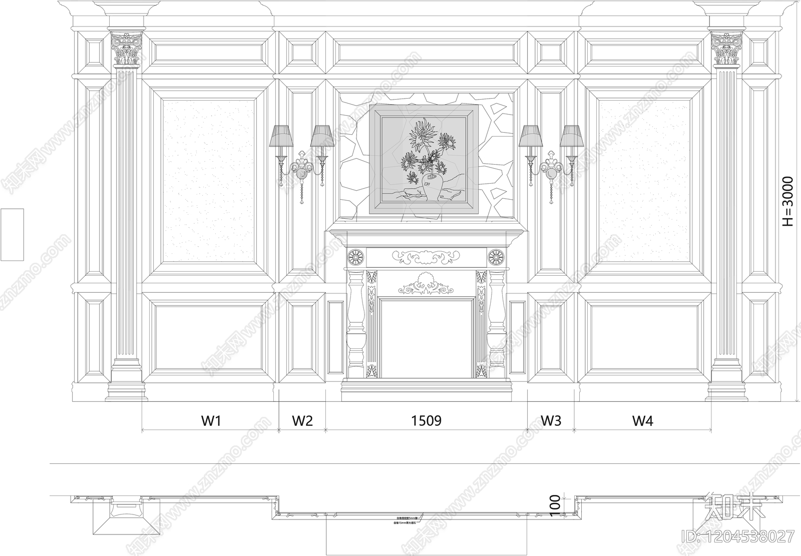 立面图施工图下载【ID:1204538027】