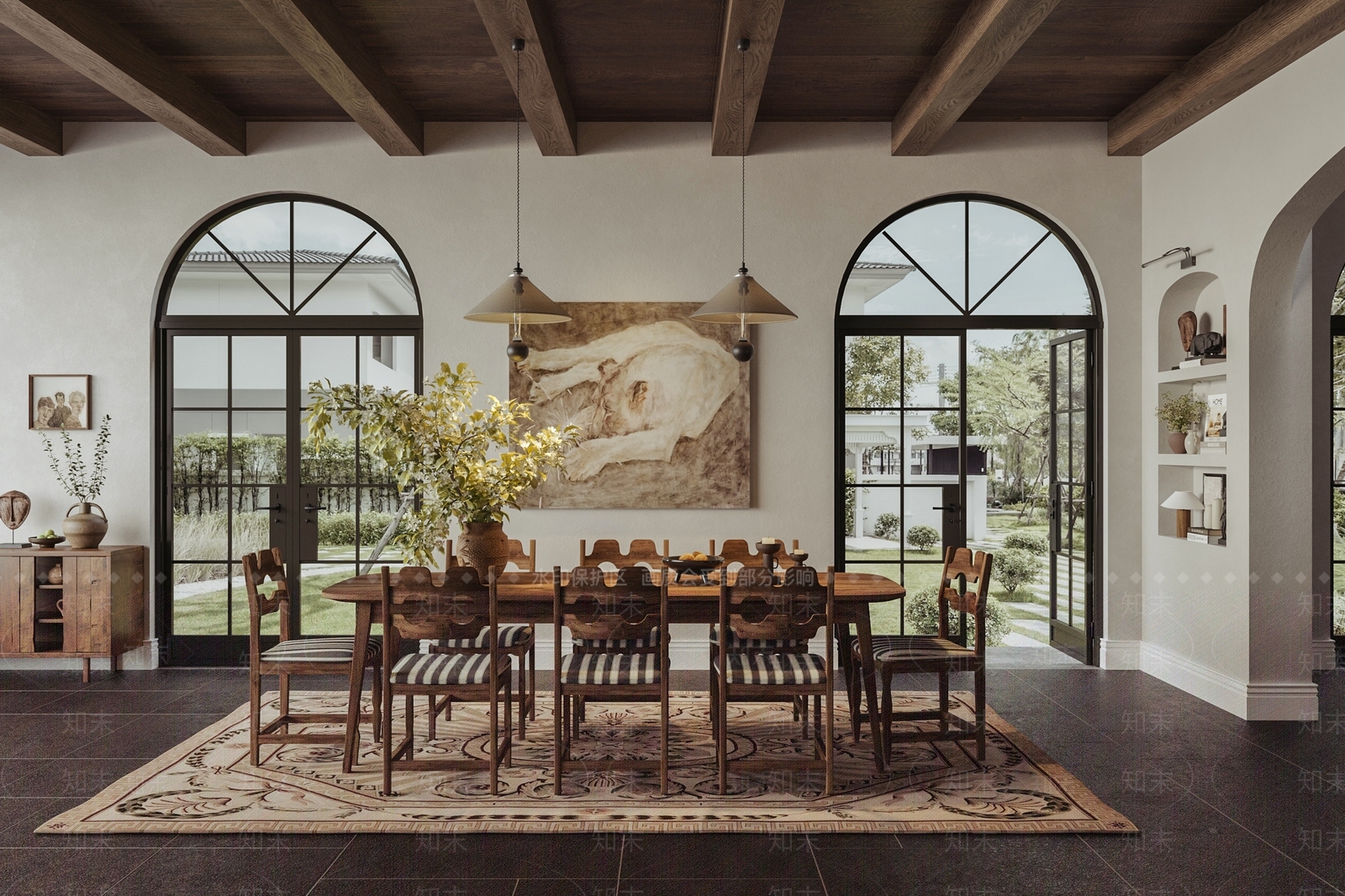 中古侘寂家居餐厅3D模型下载【ID:1204538656】