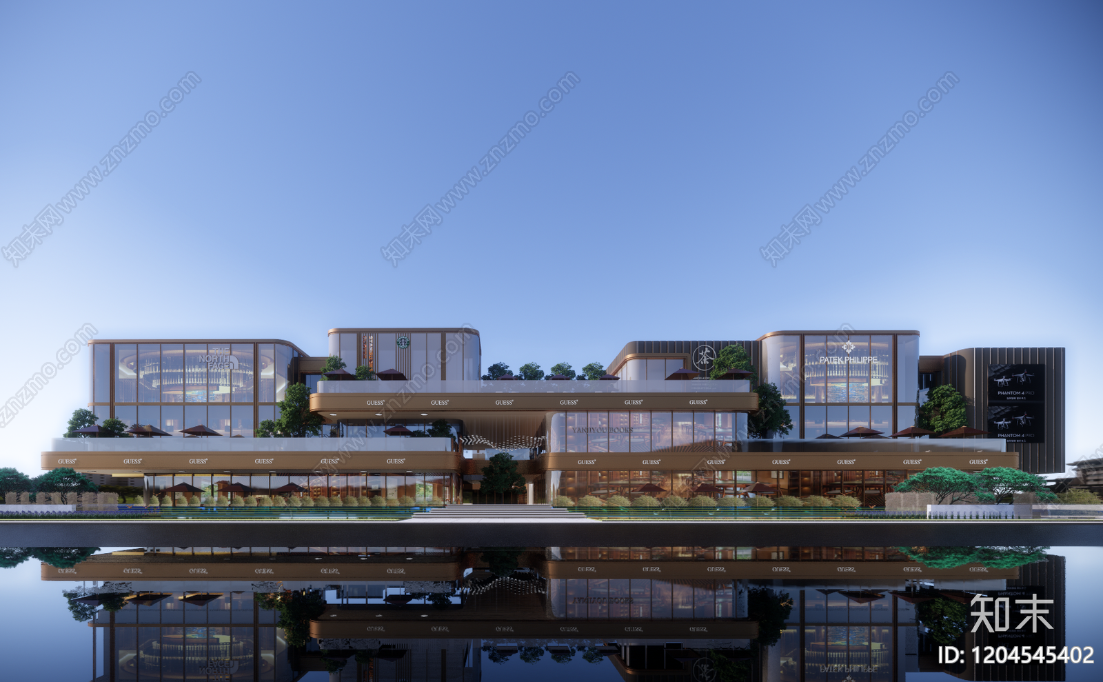 现代轻奢商业街区建筑下载【ID:1204545402】