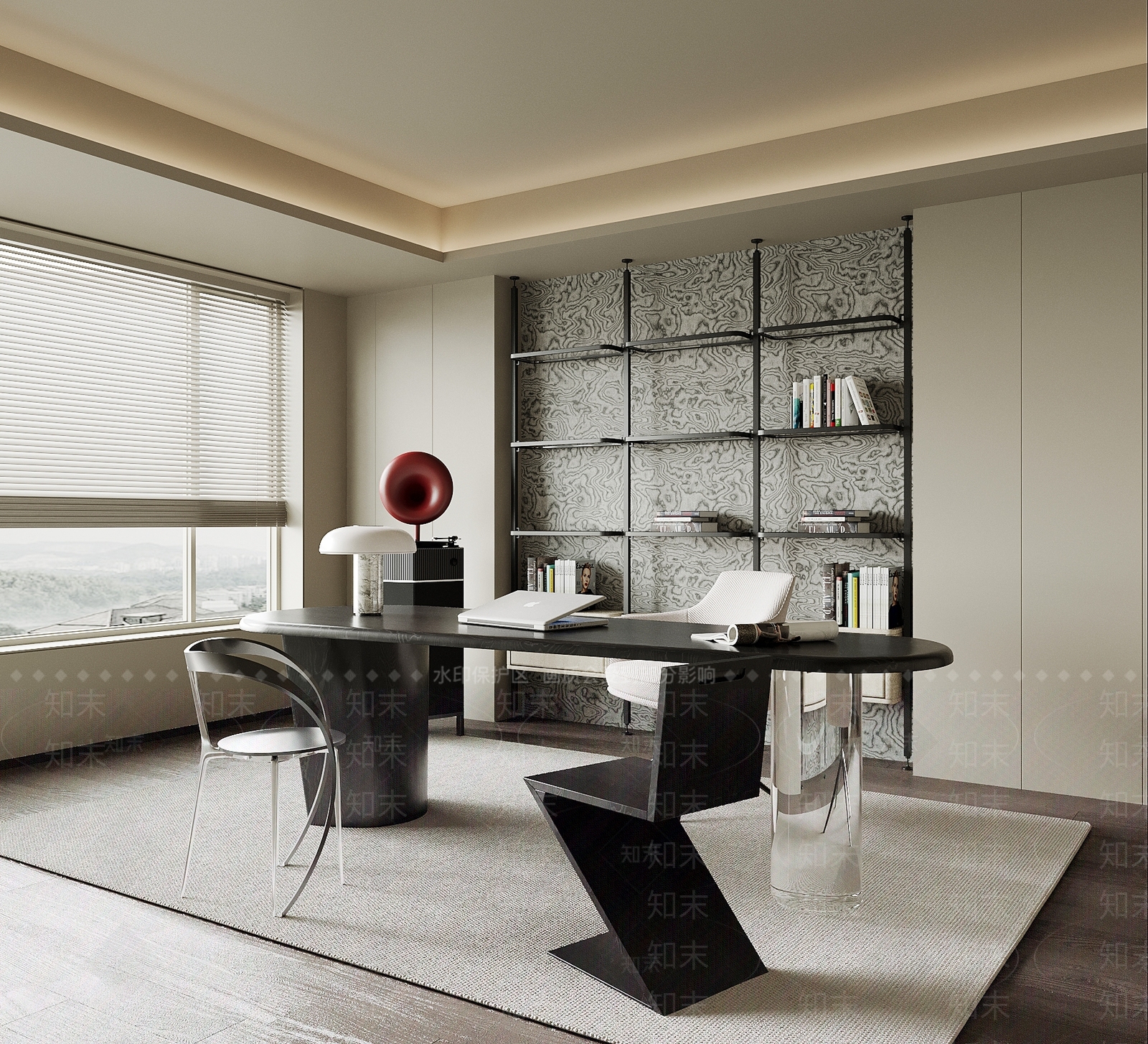 现代书房3D模型下载【ID:1204546455】