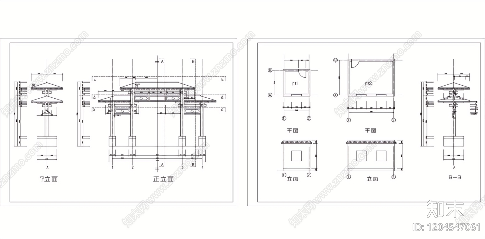 复古门头cad施工图下载【ID:1204547061】