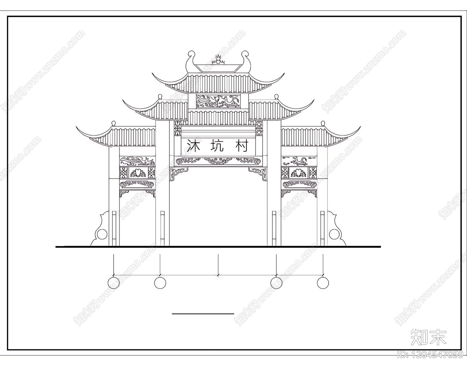 现代门头cad施工图下载【ID:1204547059】