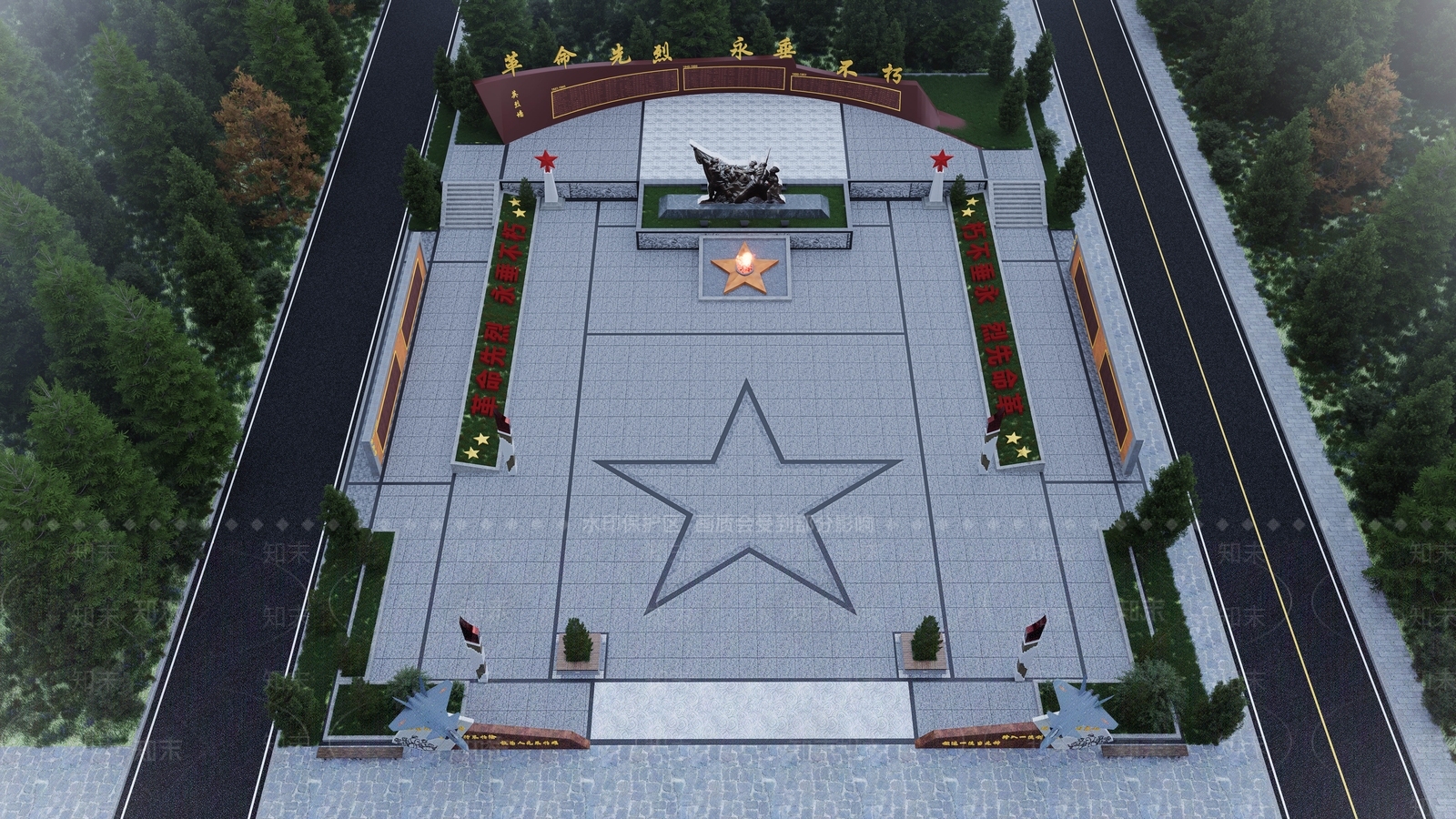 现代广场景观SU模型下载【ID:1204548122】