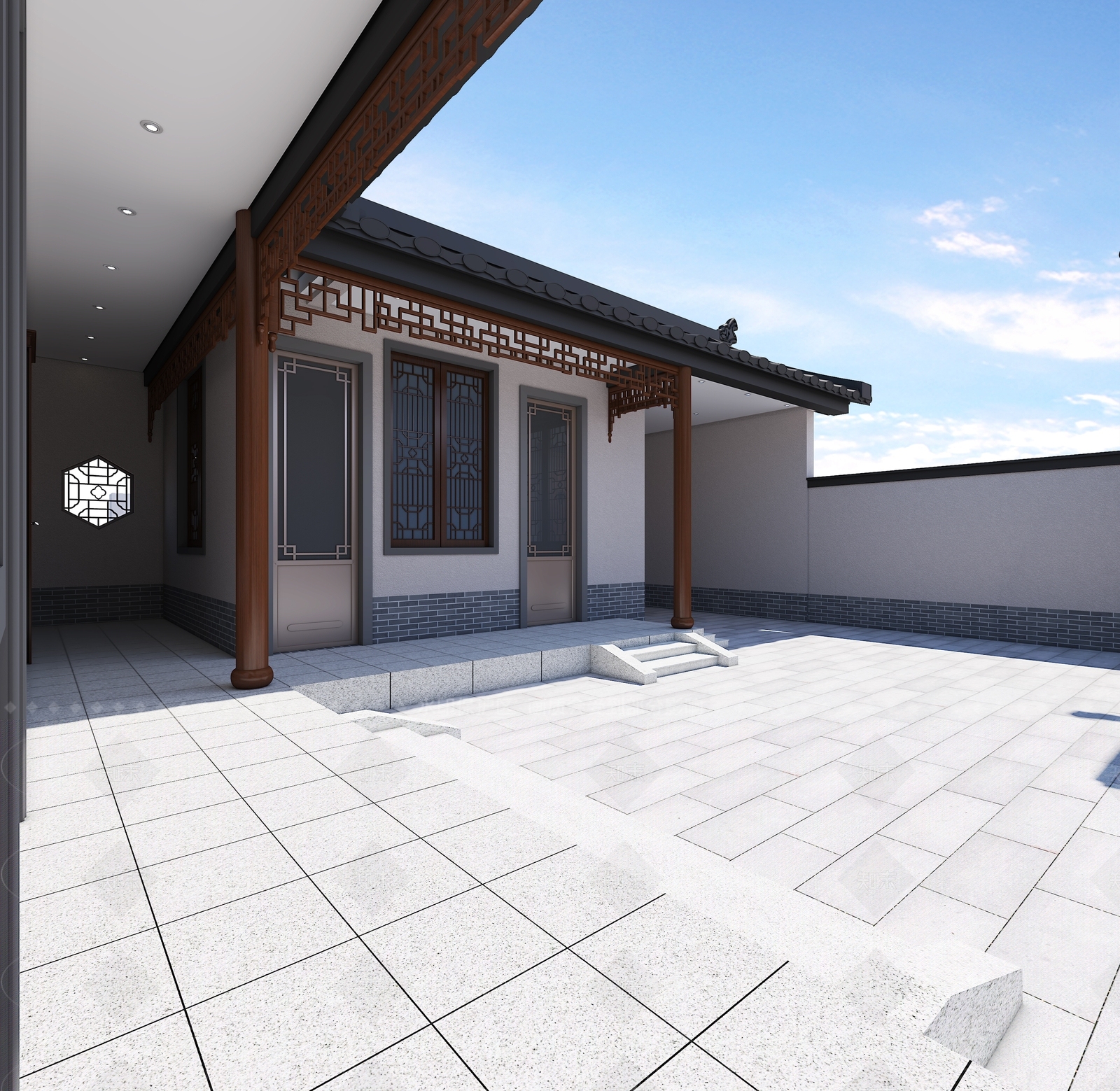 新中式四合院3D模型下载【ID:1204548411】