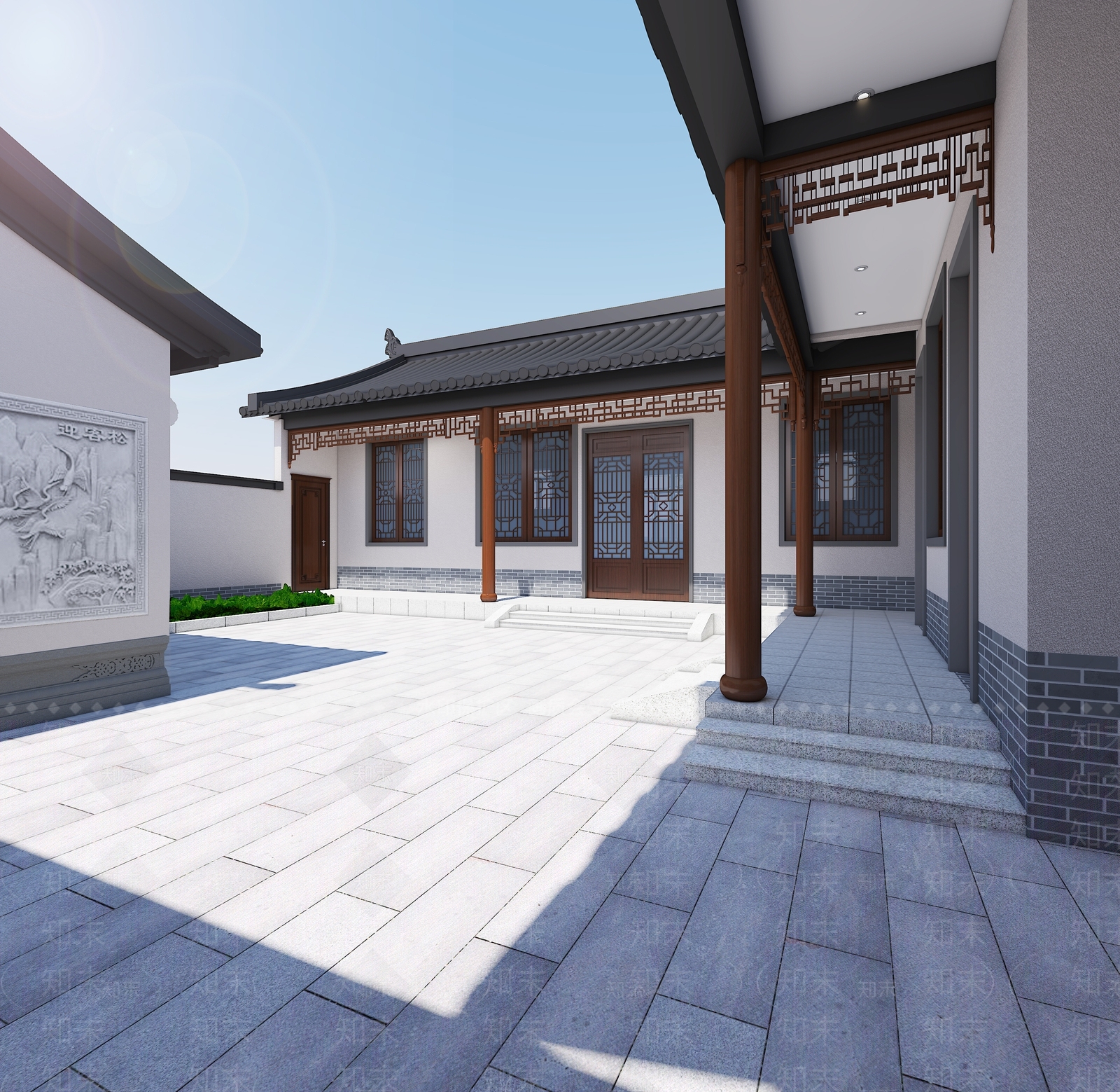 新中式四合院3D模型下载【ID:1204548411】