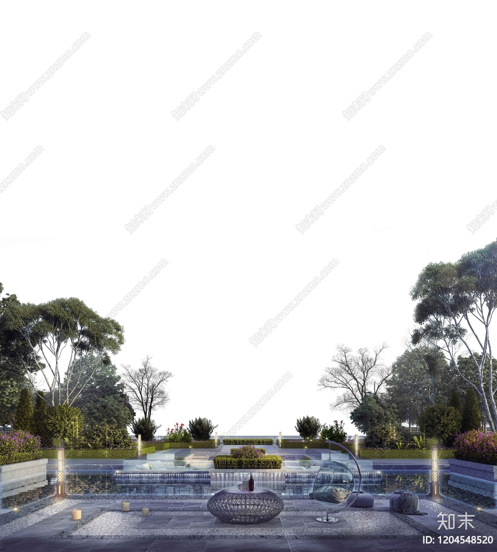 现代禅意住宅项目效果图下载【ID:1204548520】