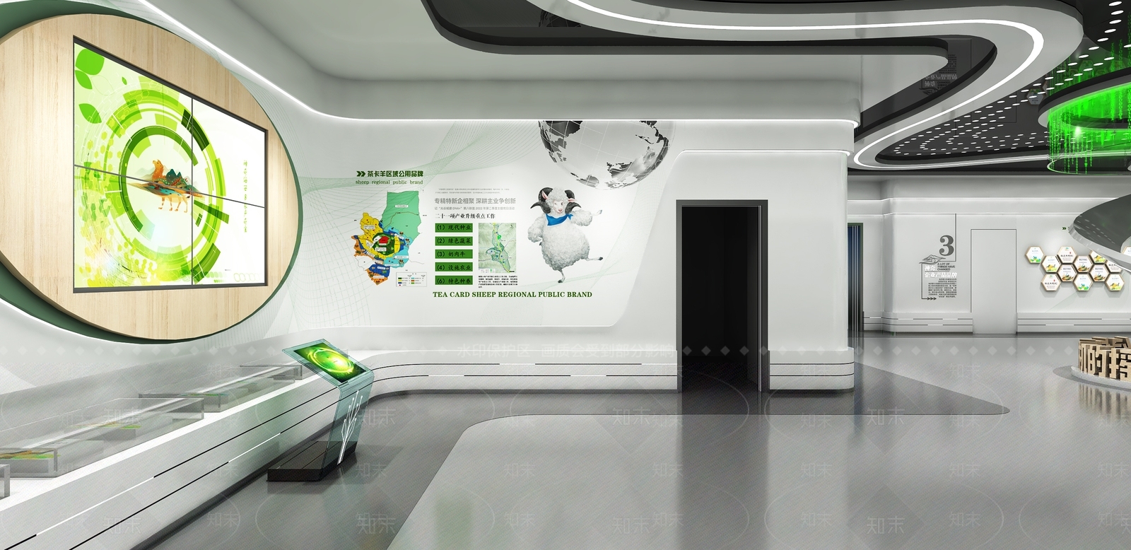 现代农产品展厅3D模型下载【ID:1204549216】