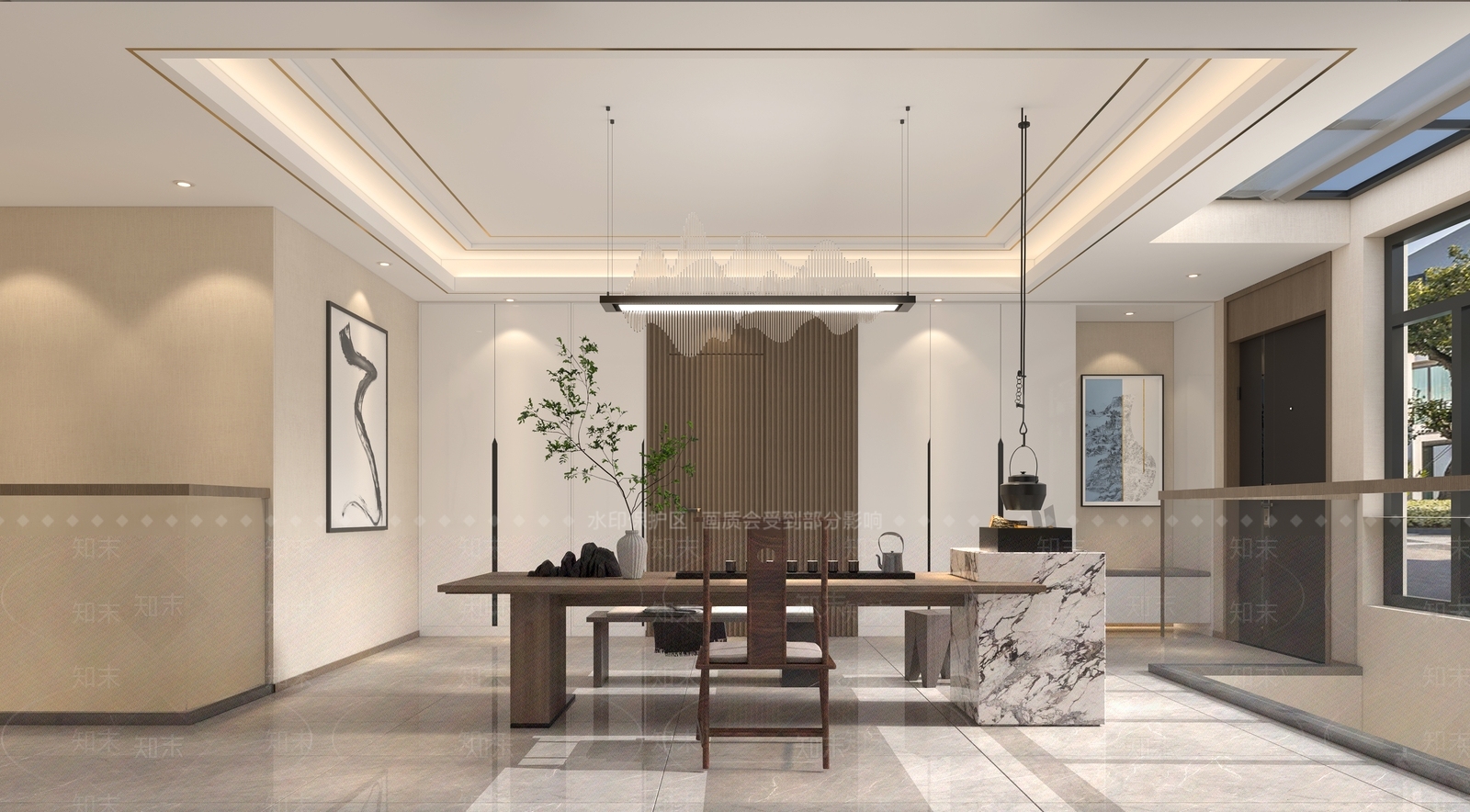 现代轻奢茶室3D模型下载【ID:1204552170】