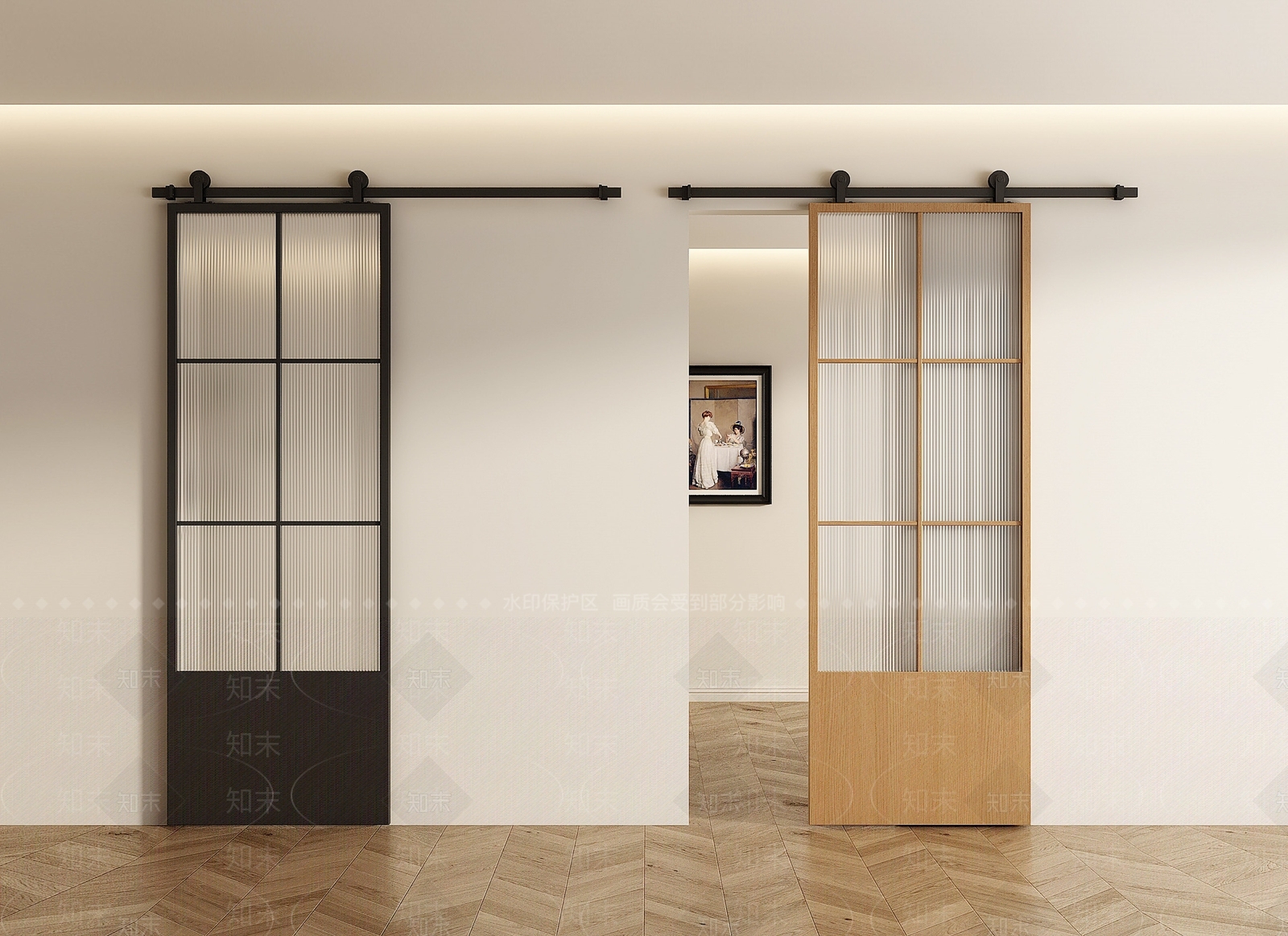 法式意式推拉门SU模型下载【ID:1204553183】