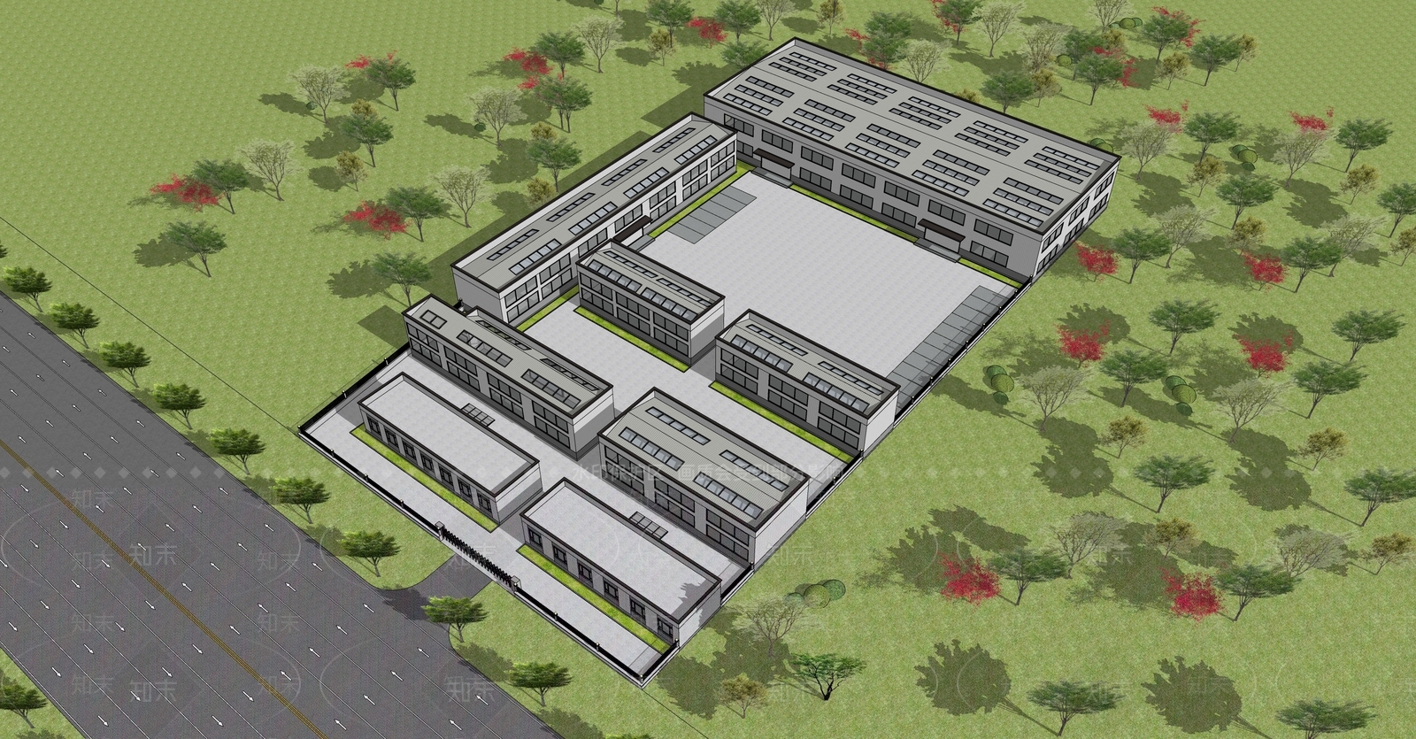 现代厂房SU模型下载【ID:1204553509】