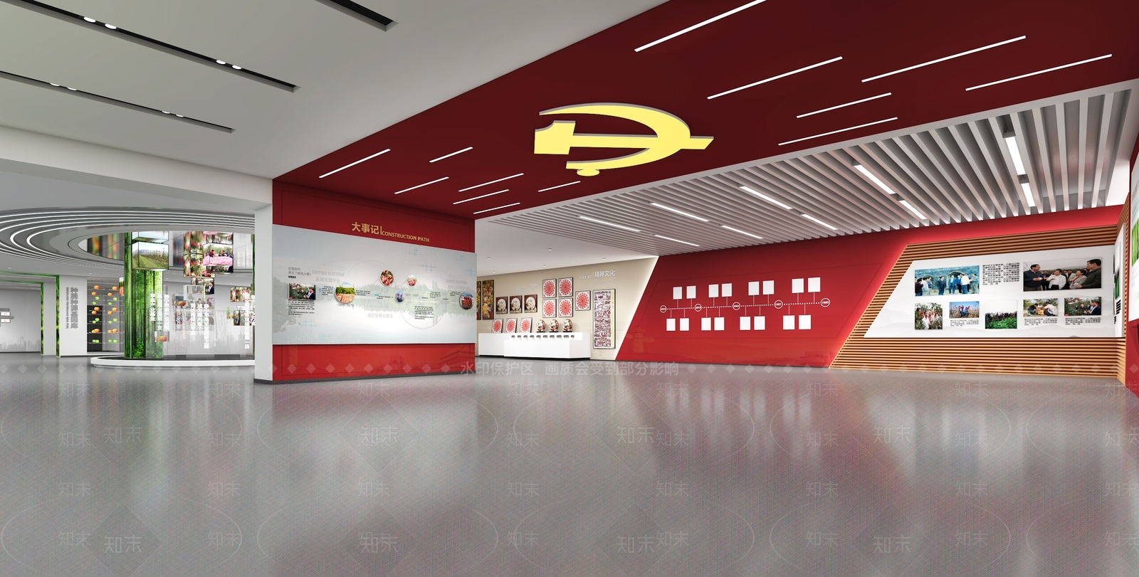 现代党建展厅3D模型下载【ID:1204553710】