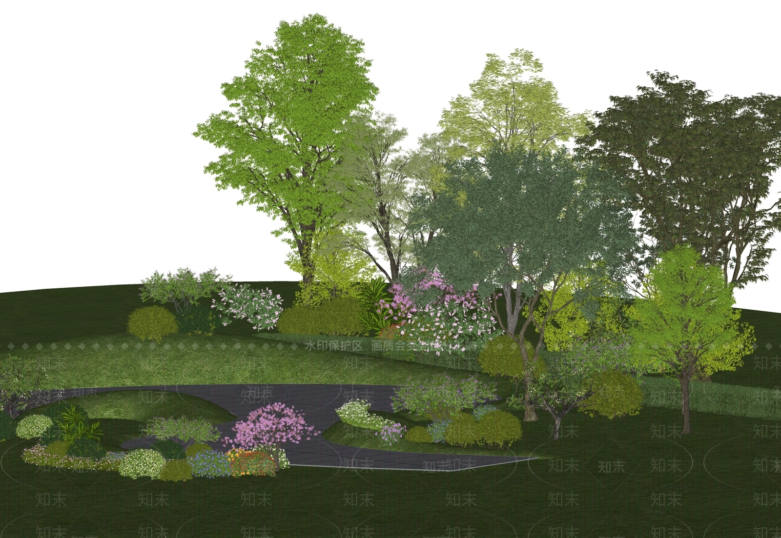 现代景观公园SU模型下载【ID:1204554424】