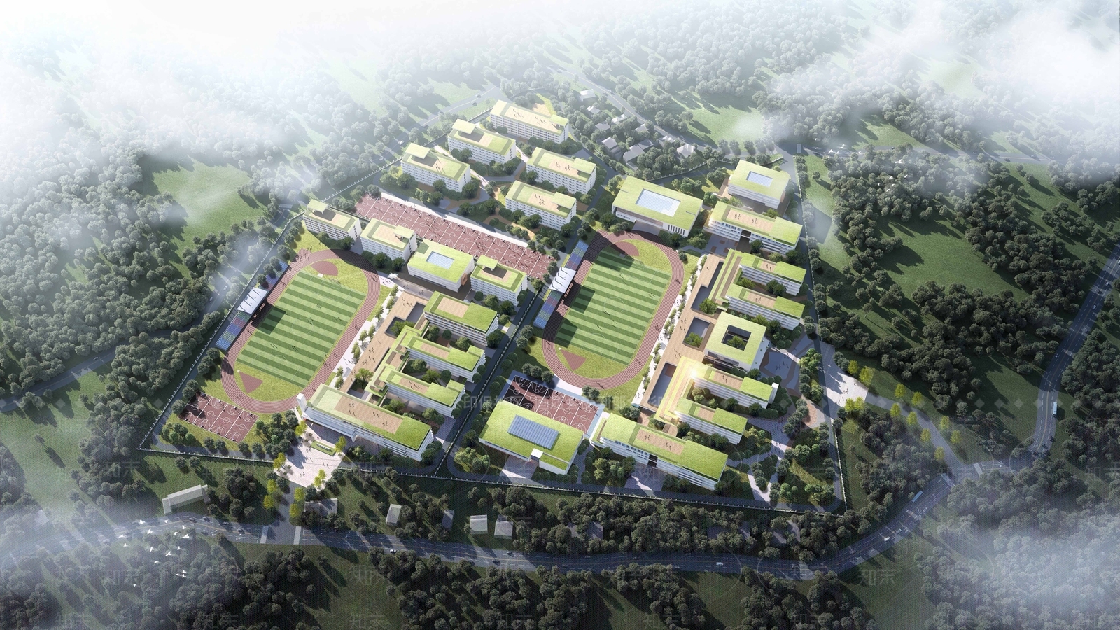 现代学校建筑SU模型下载【ID:1204555690】