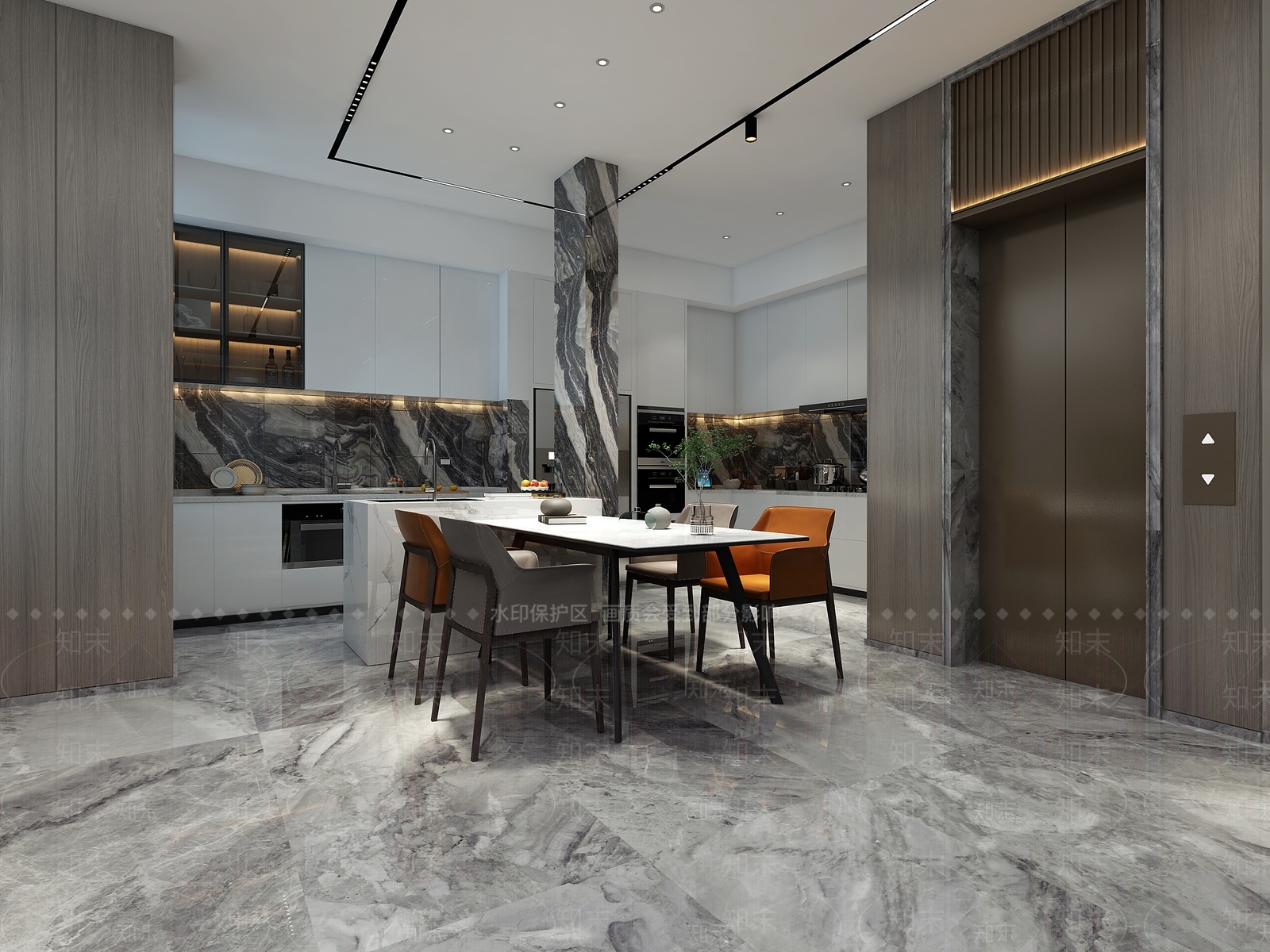新中式别墅餐厅3D模型下载【ID:1204562775】
