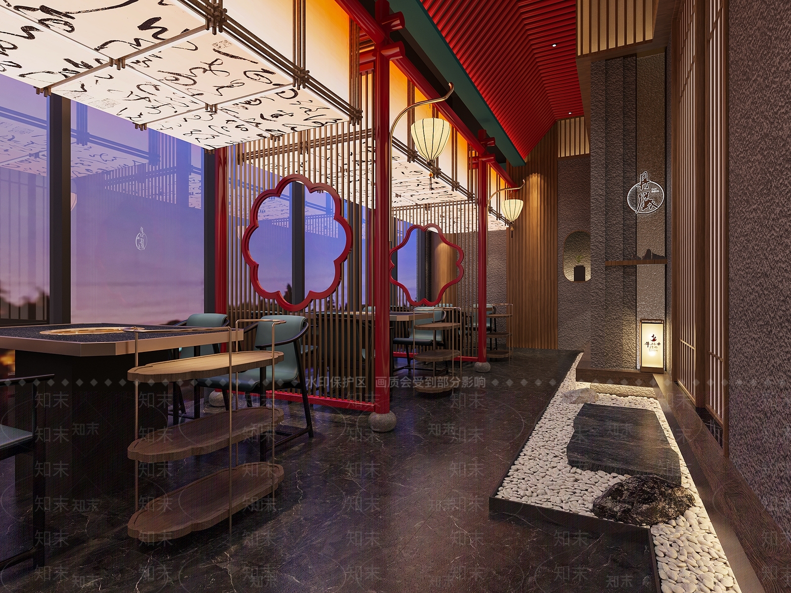 中式新中式火锅店3D模型下载【ID:1204563079】