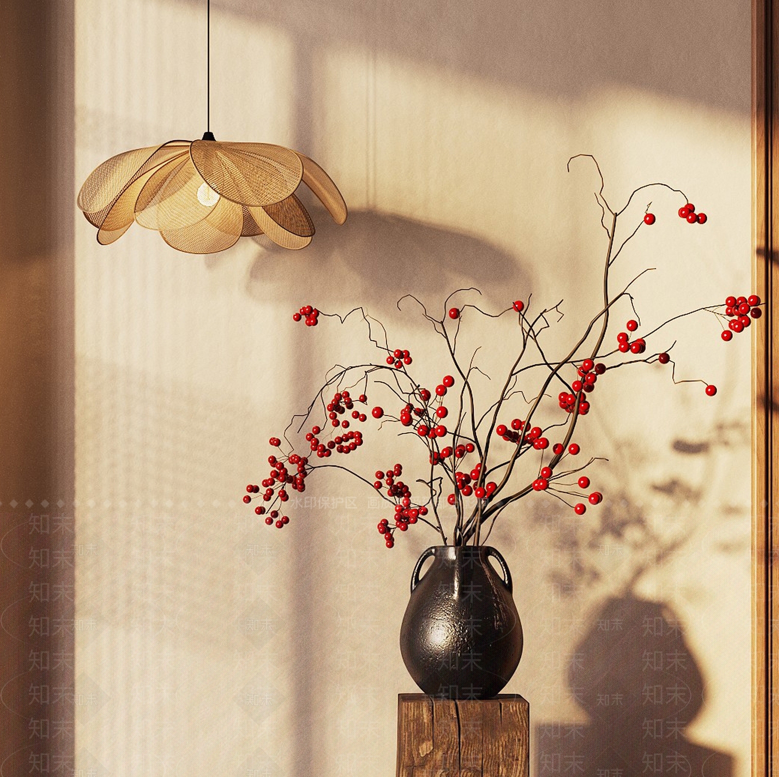 现代禅意花艺3D模型下载【ID:1204563858】