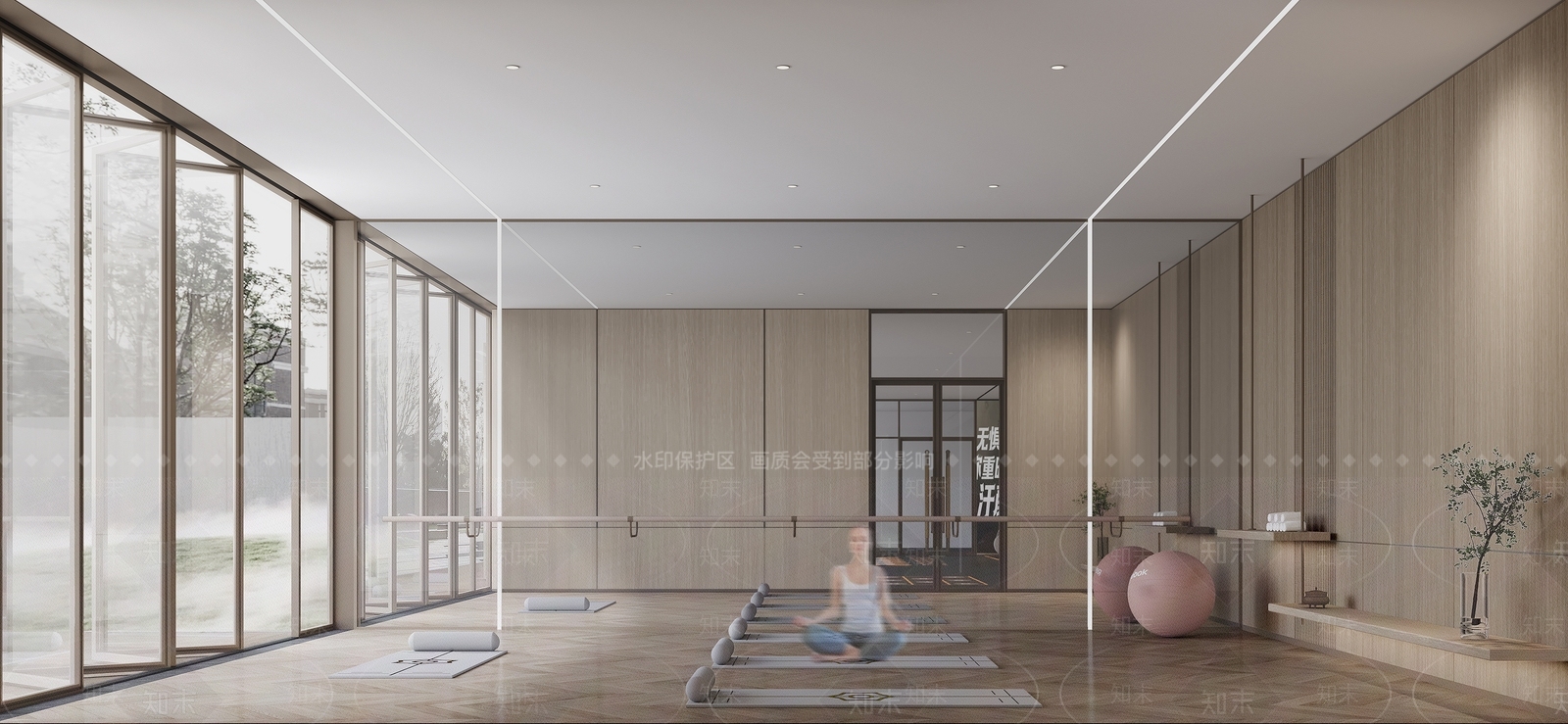 现代瑜伽室3D模型下载【ID:1204565154】