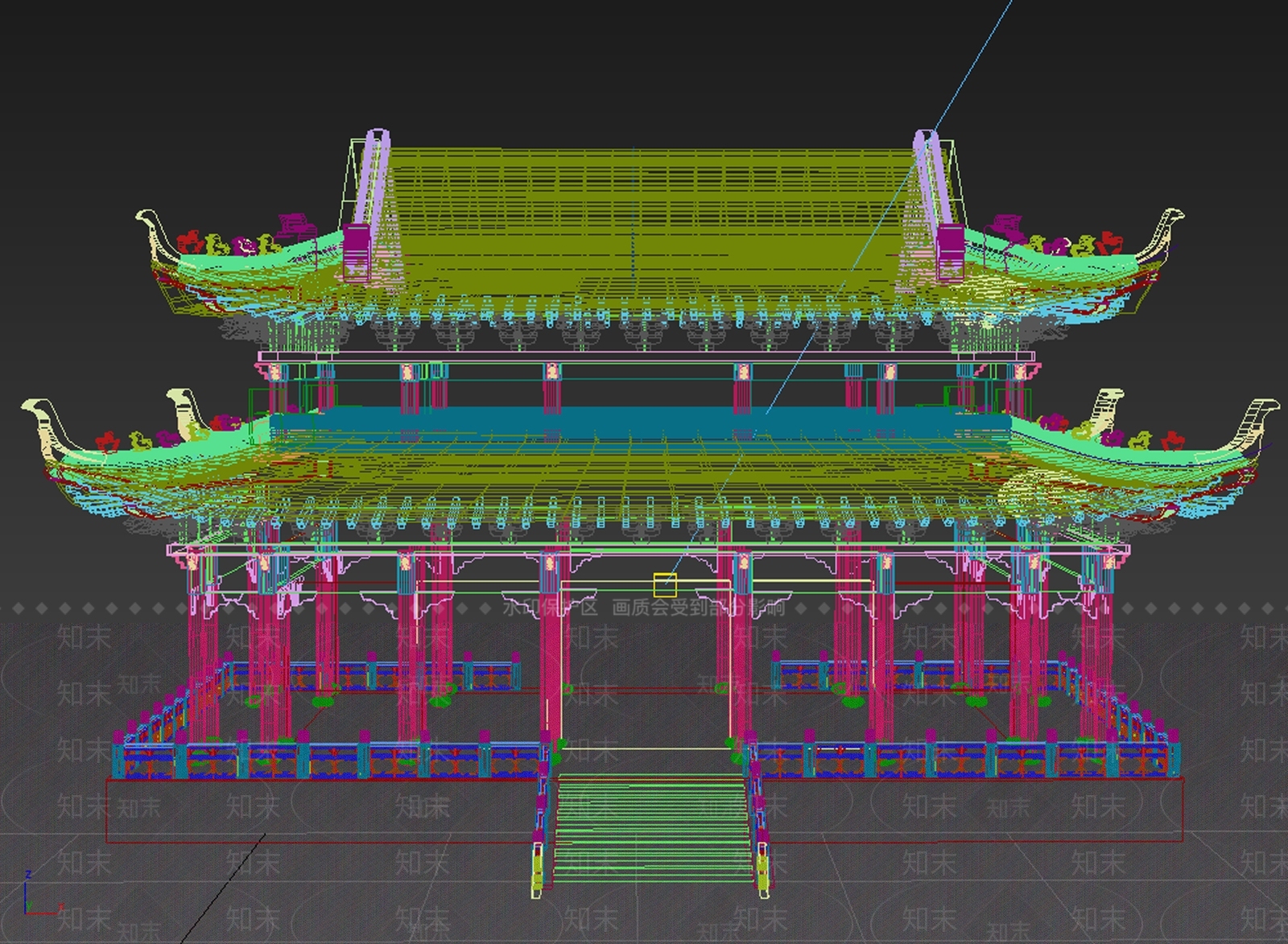 中式复古古建3D模型下载【ID:1204566613】