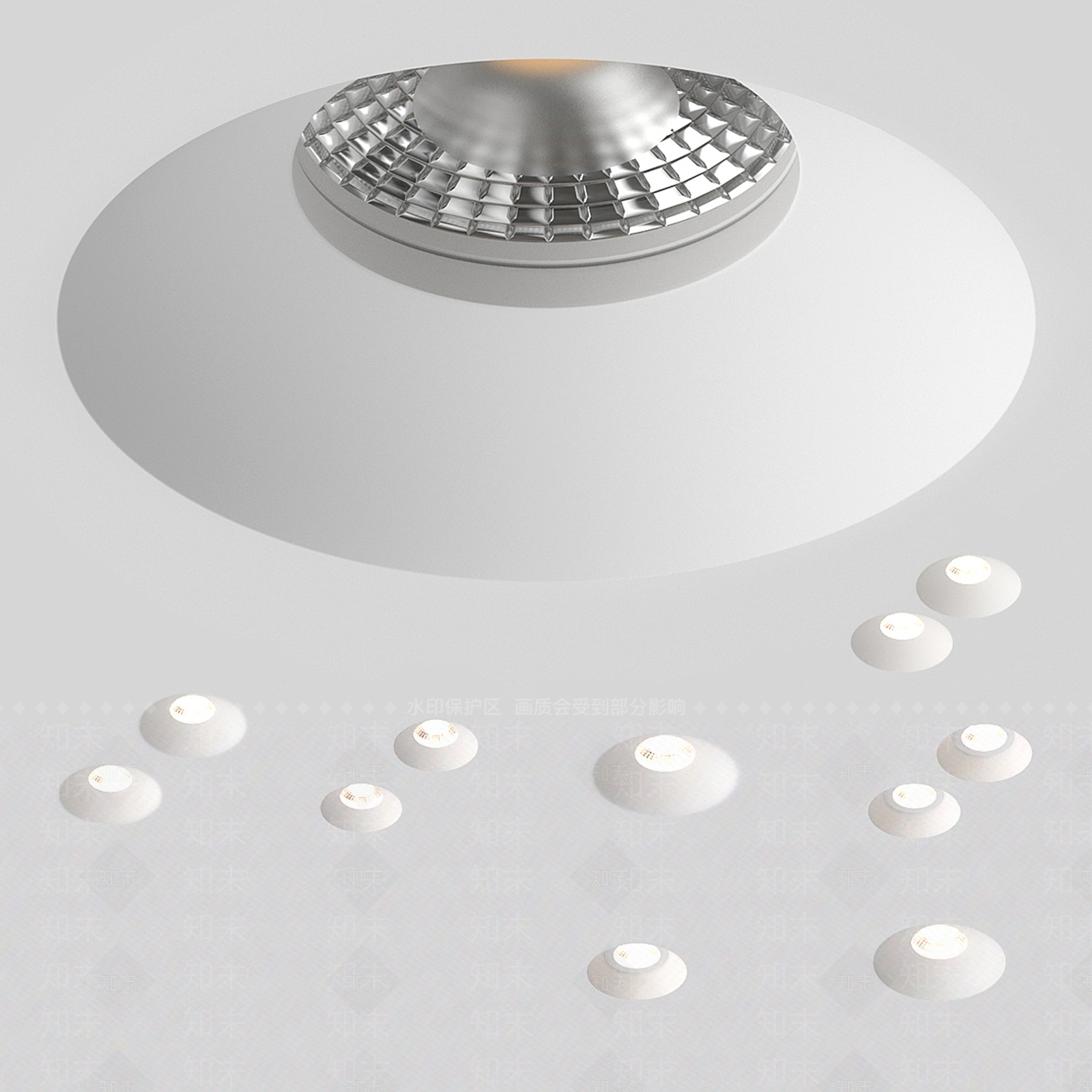 现代简约筒灯射灯组合3D模型下载【ID:1204742843】