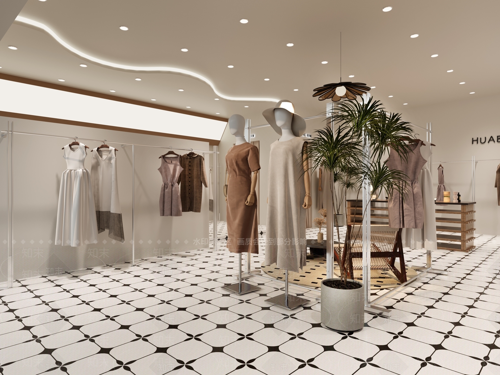 现代服装店3D模型下载【ID:1204571836】