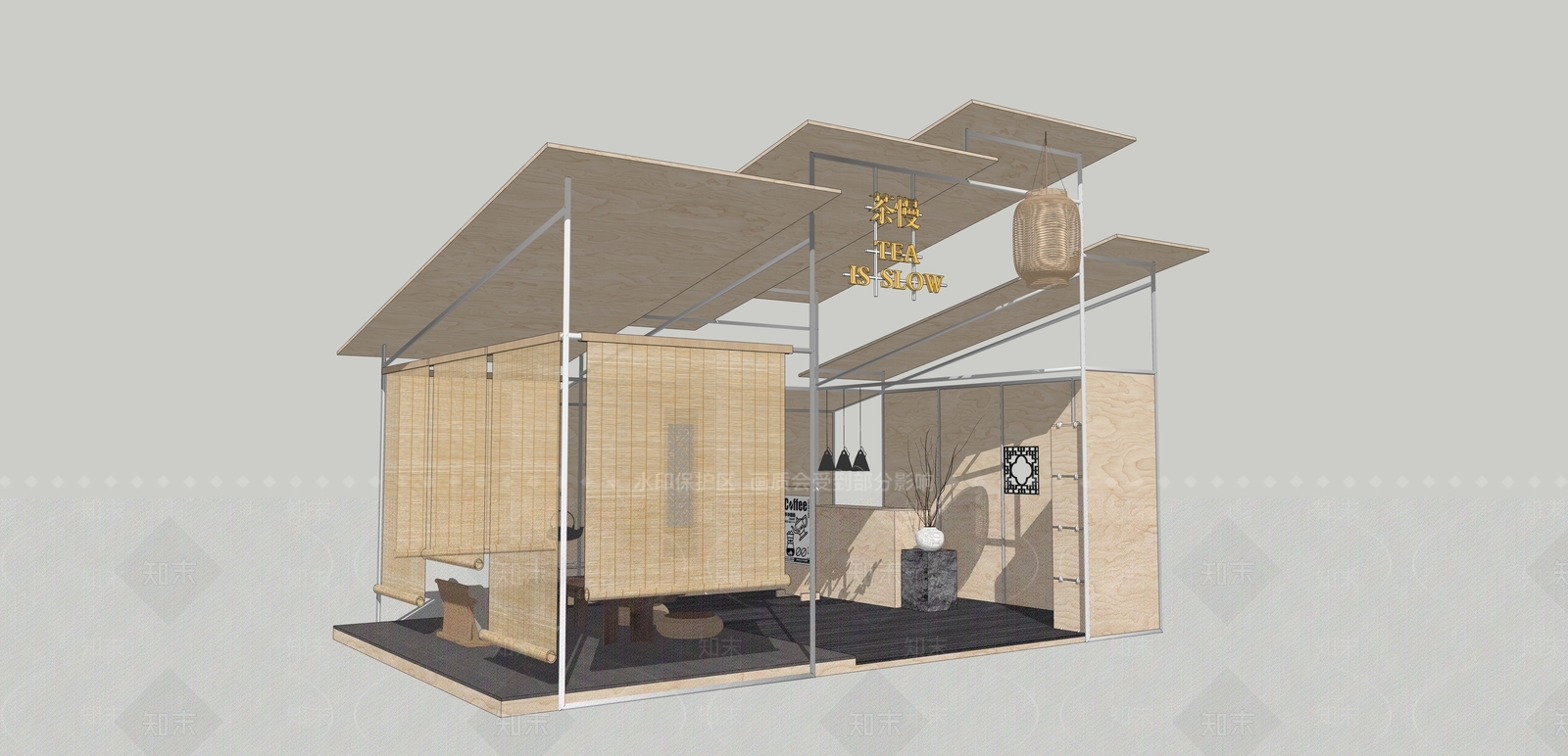 新中式工业茶馆SU模型下载【ID:1204576020】