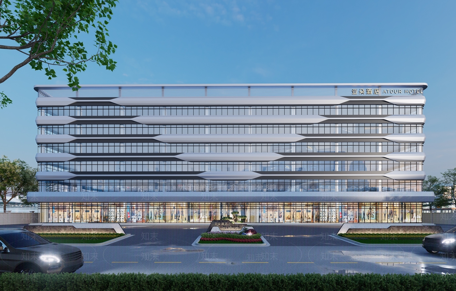 现代酒店建筑SU模型下载【ID:1204578705】