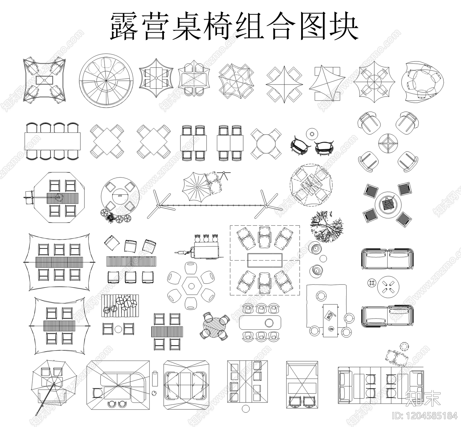 现代桌椅cad施工图下载【ID:1204585184】
