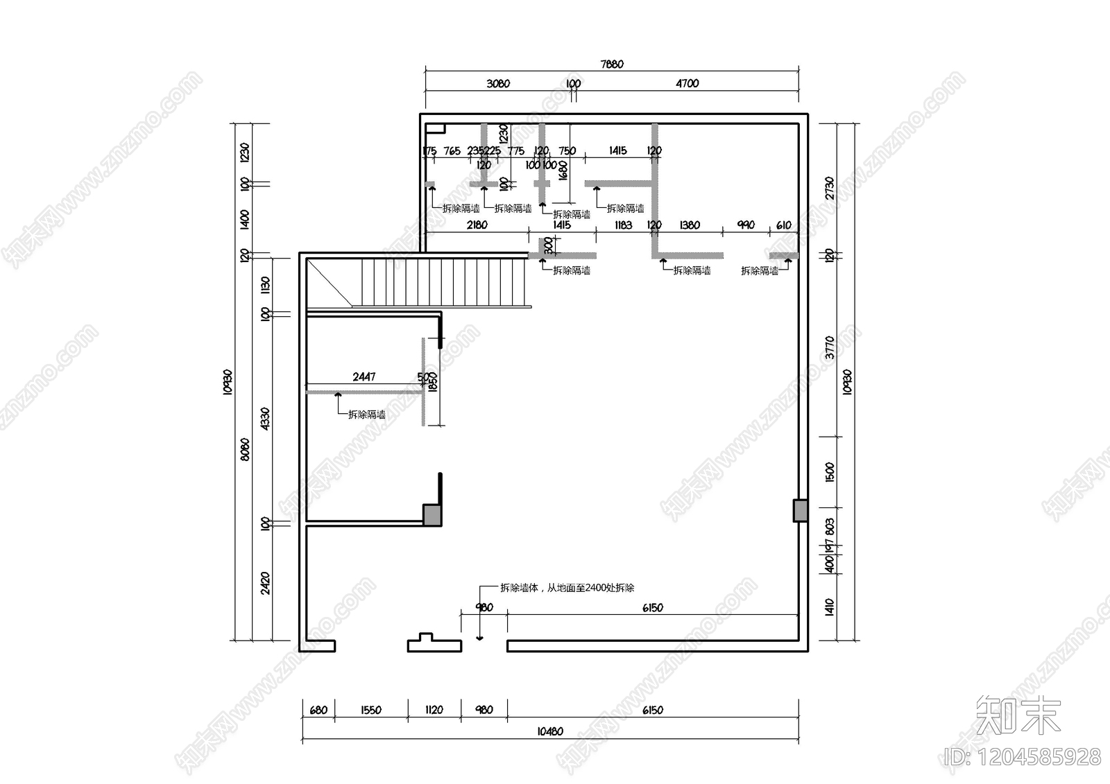 日式自助餐厅cad施工图下载【ID:1204585928】