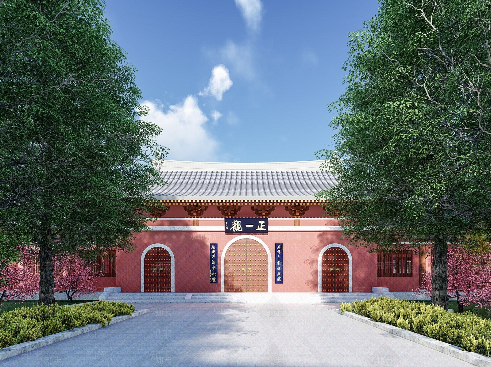 中式寺庙建筑SU模型下载【ID:1204586329】
