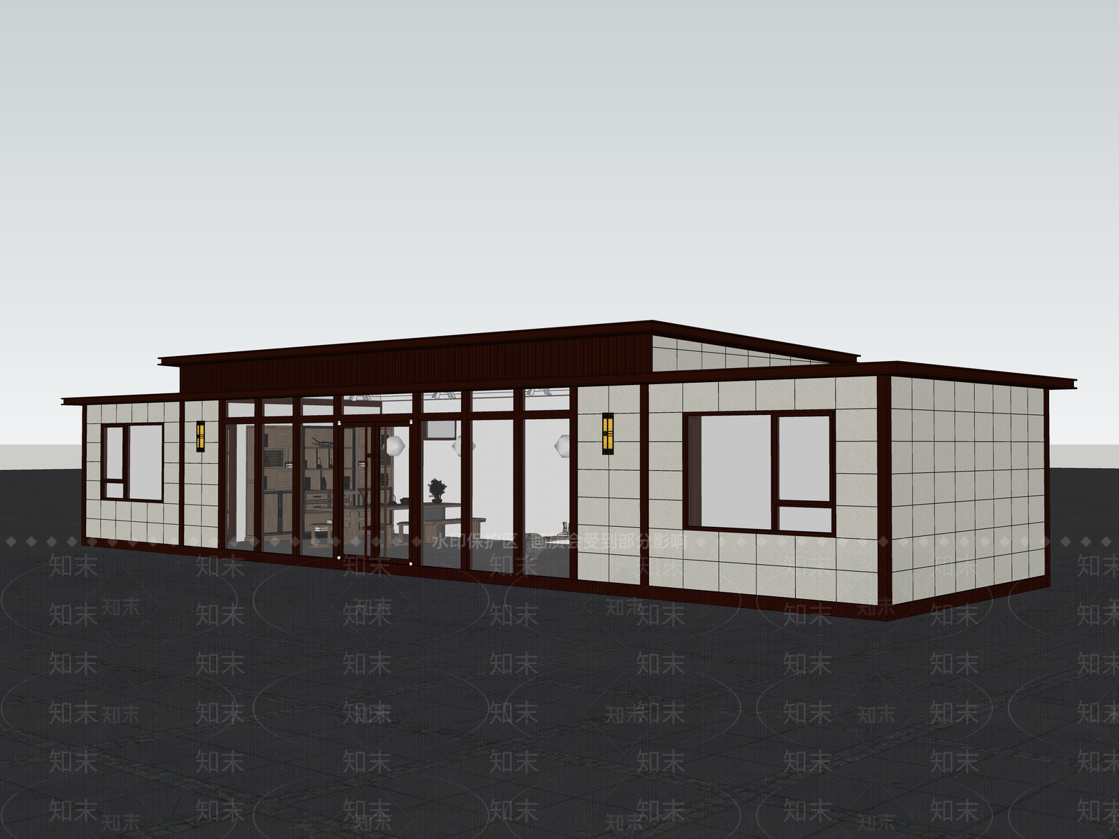 现代风格建筑SU模型下载【ID:1204587269】