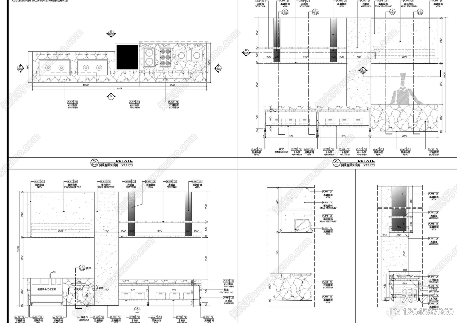 吧台节点施工图下载【ID:1204587360】
