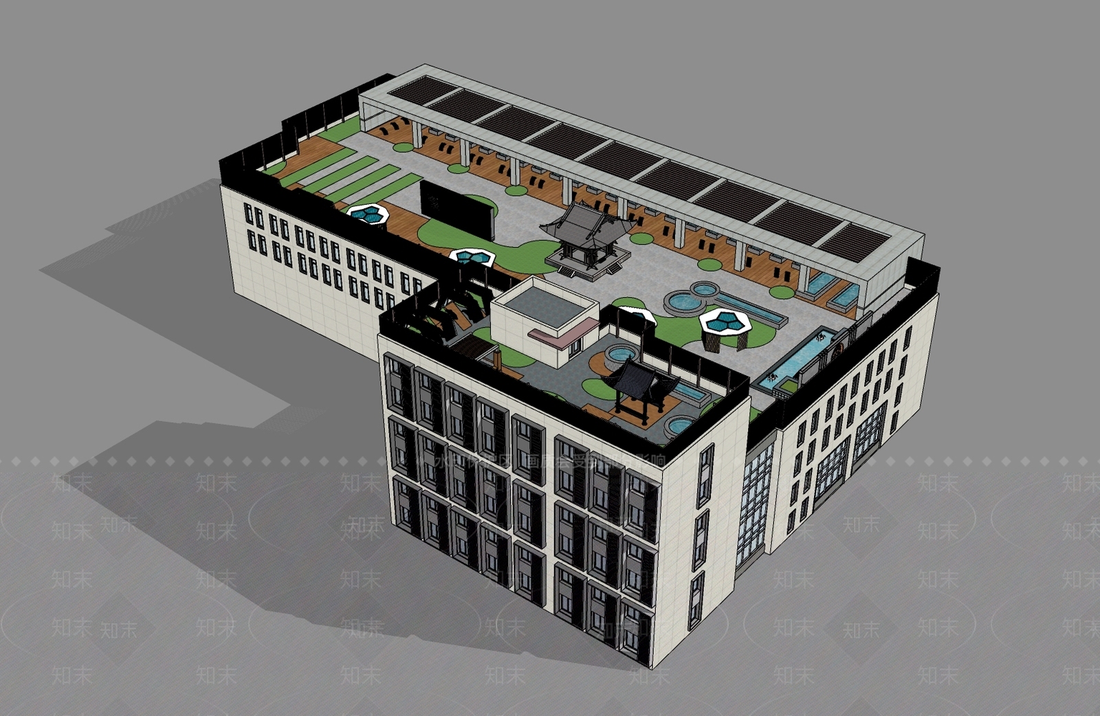 现代轻奢娱乐建筑SU模型下载【ID:1204591710】