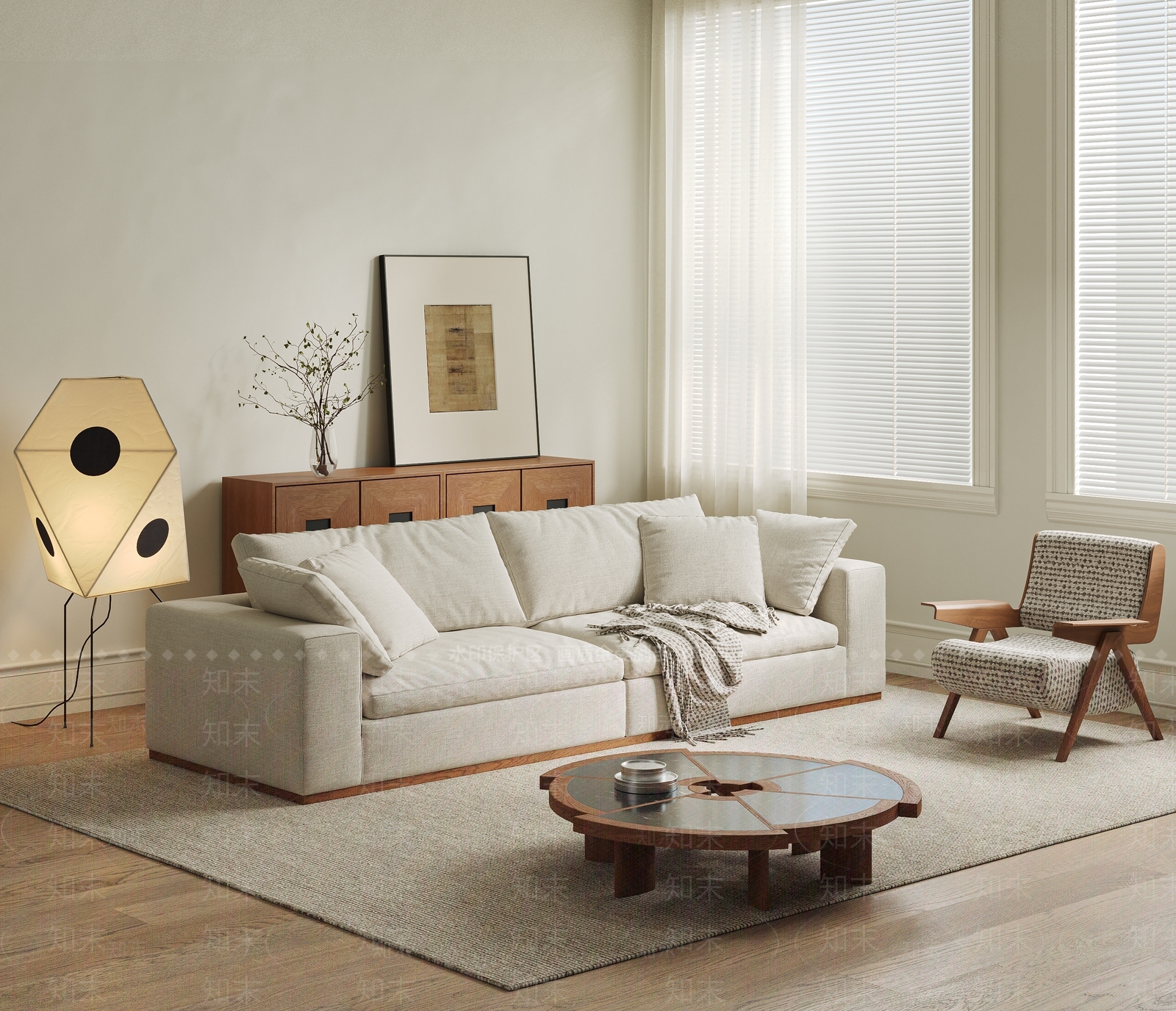 北欧简约双人沙发3D模型下载【ID:1204592075】