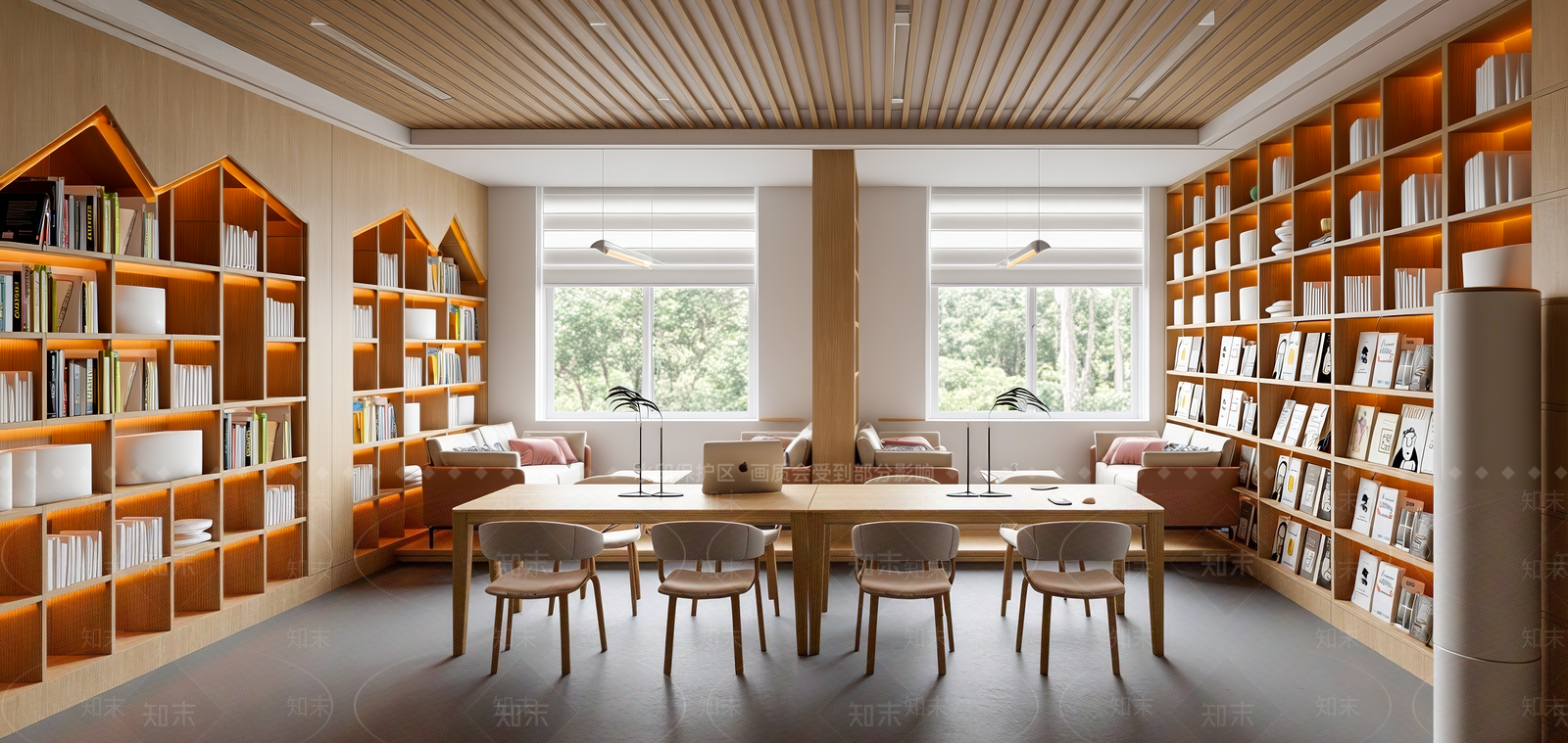 现代图书馆SU模型下载【ID:1204593069】