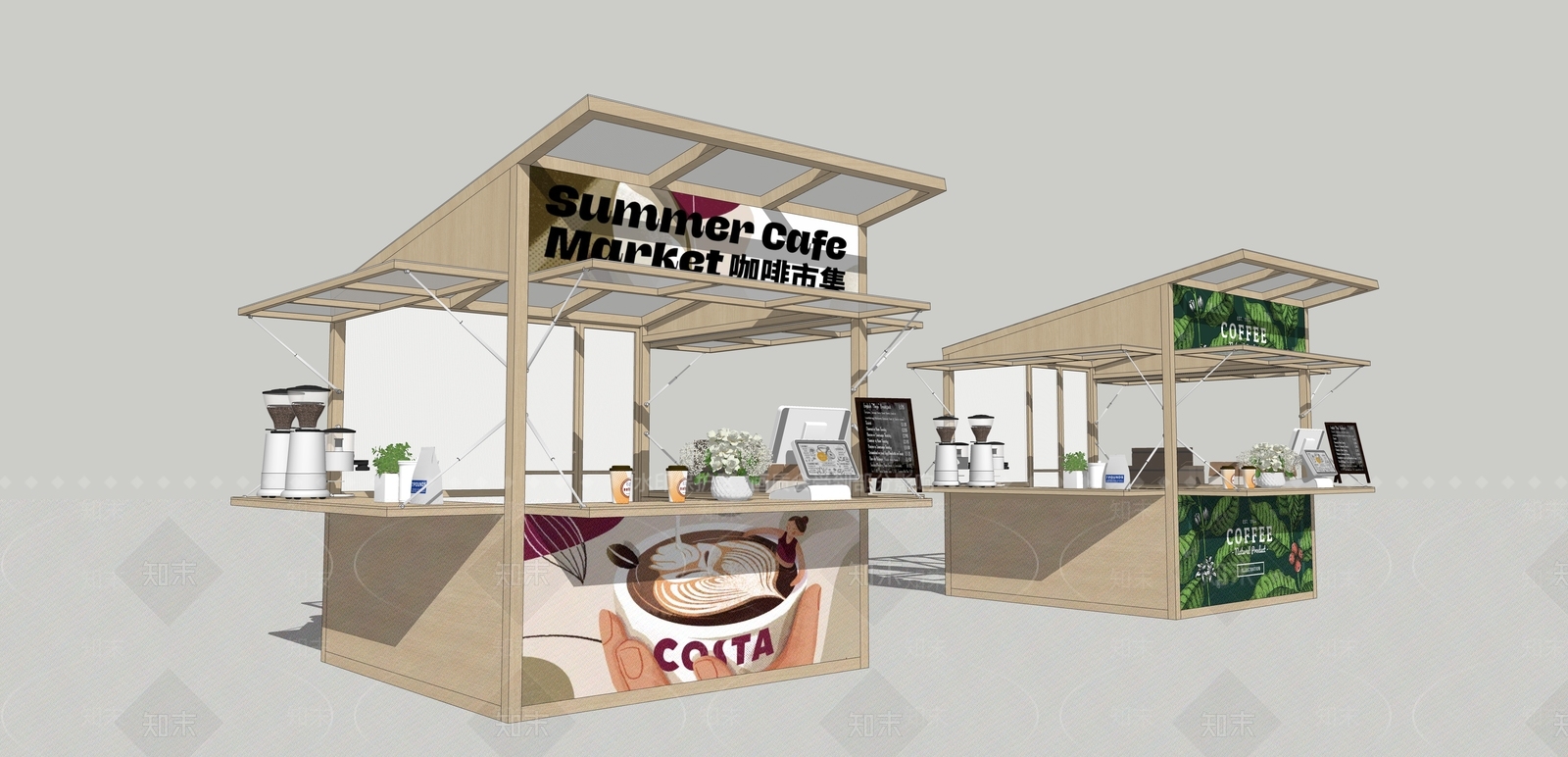 售卖亭SU模型下载【ID:1204594150】