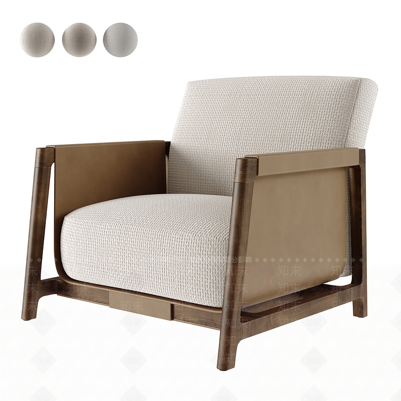 现代单人沙发3D模型下载【ID:1204594285】