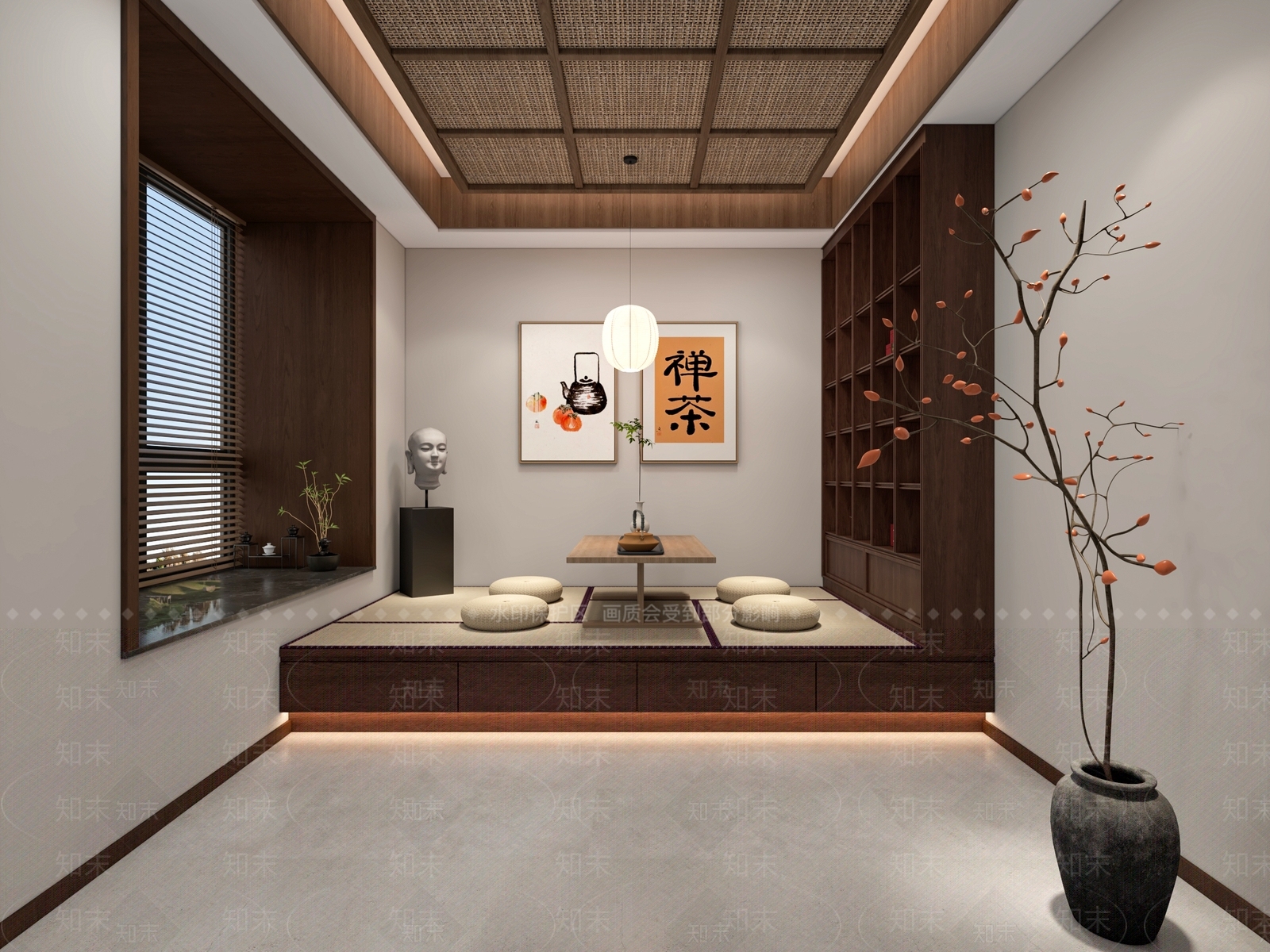 新中式中古茶室3D模型下载【ID:1204595368】