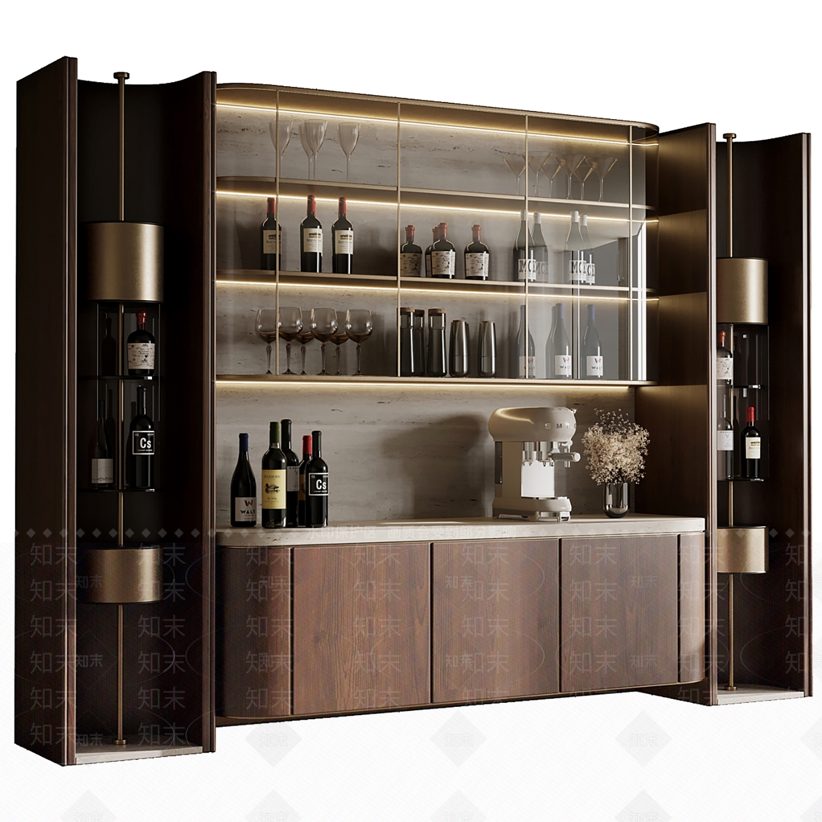 现代酒柜3D模型下载【ID:1204596392】