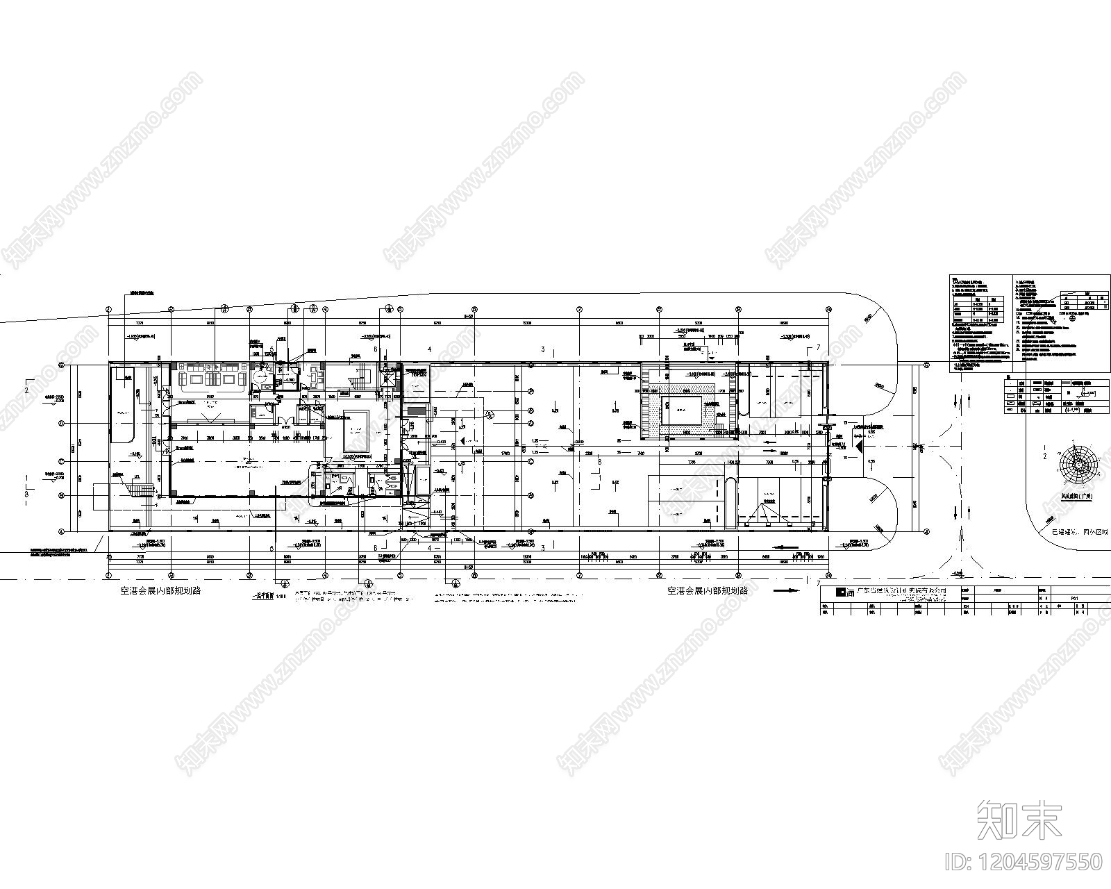 现代会议中心建筑cad施工图下载【ID:1204597550】