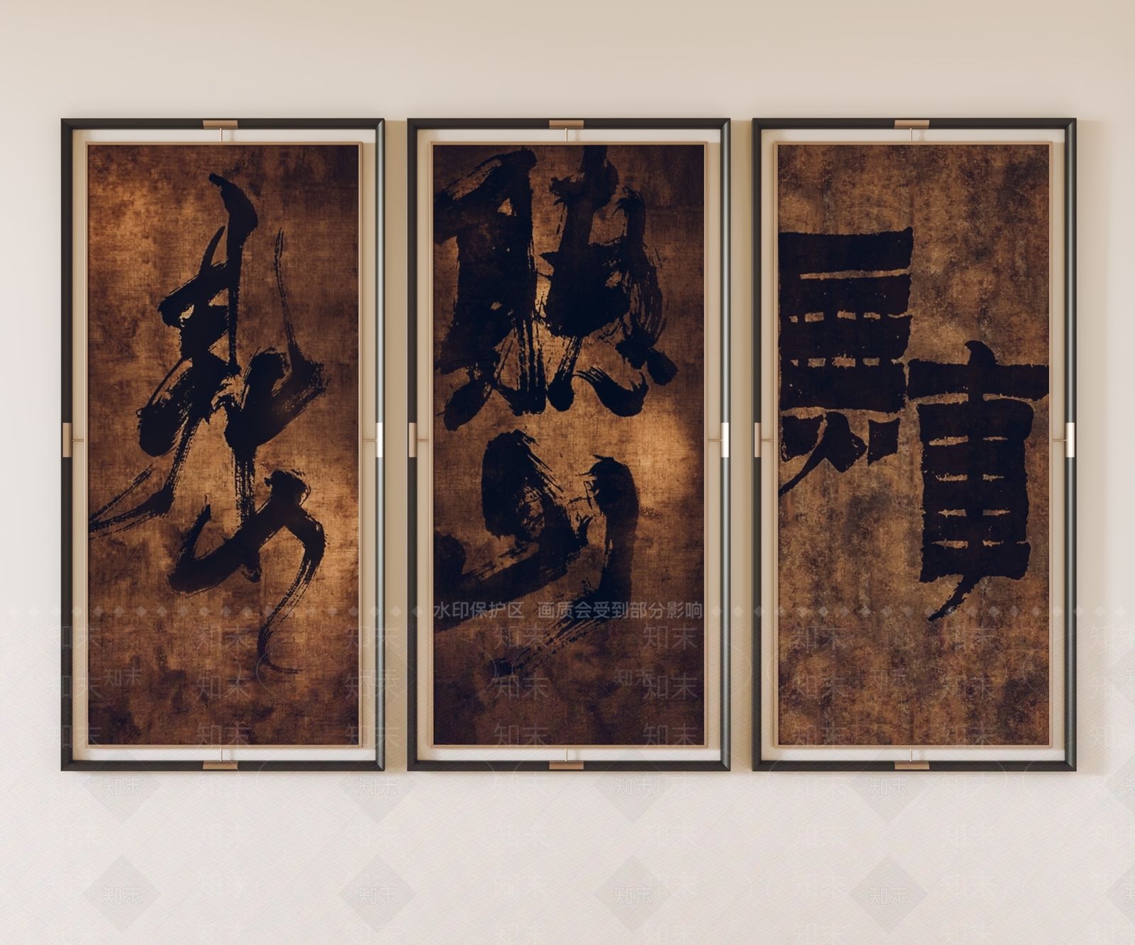 新中式挂画3D模型下载【ID:1204598039】