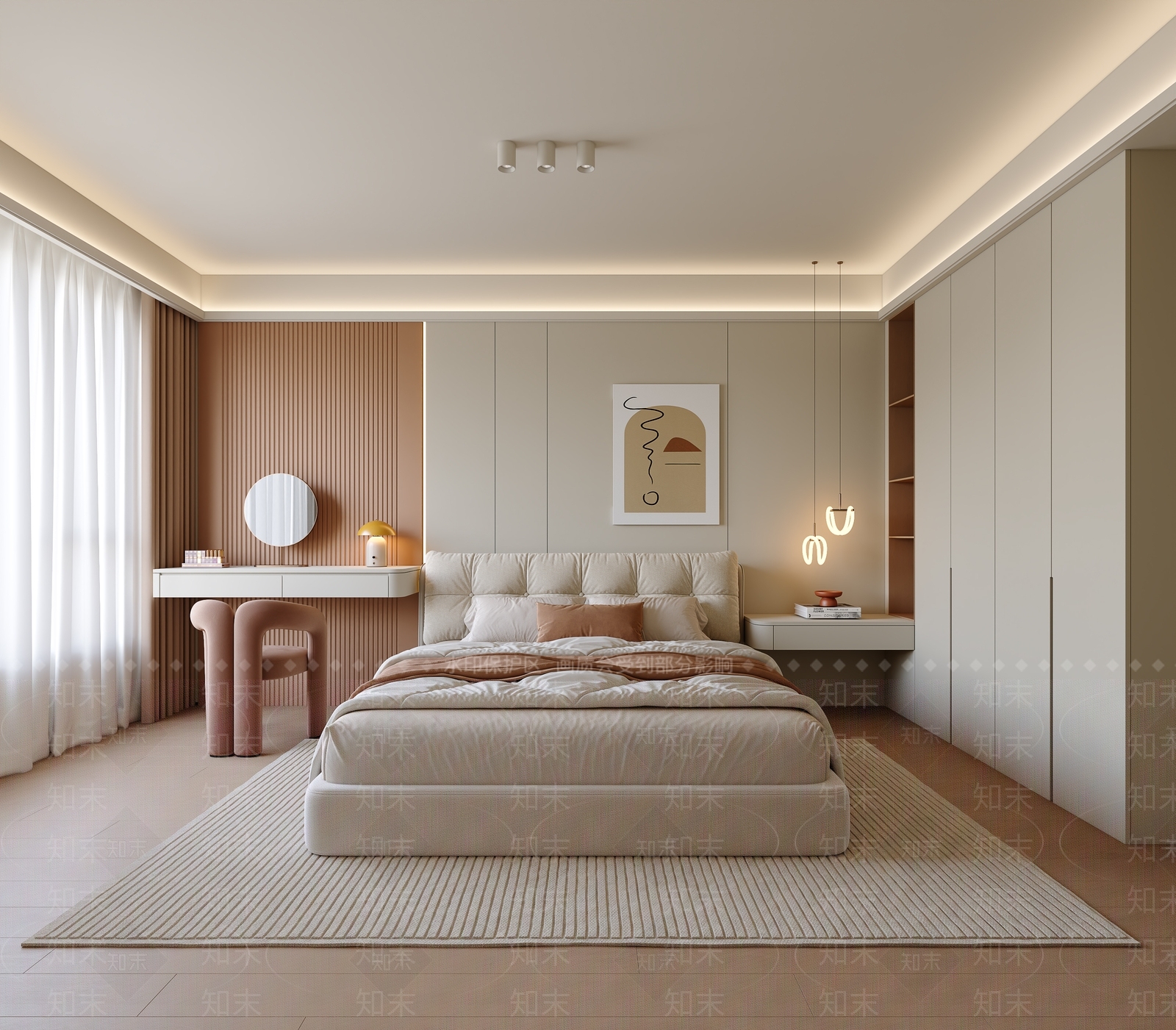 白色梳妆台梳妆台3D模型下载【ID:1227557718】