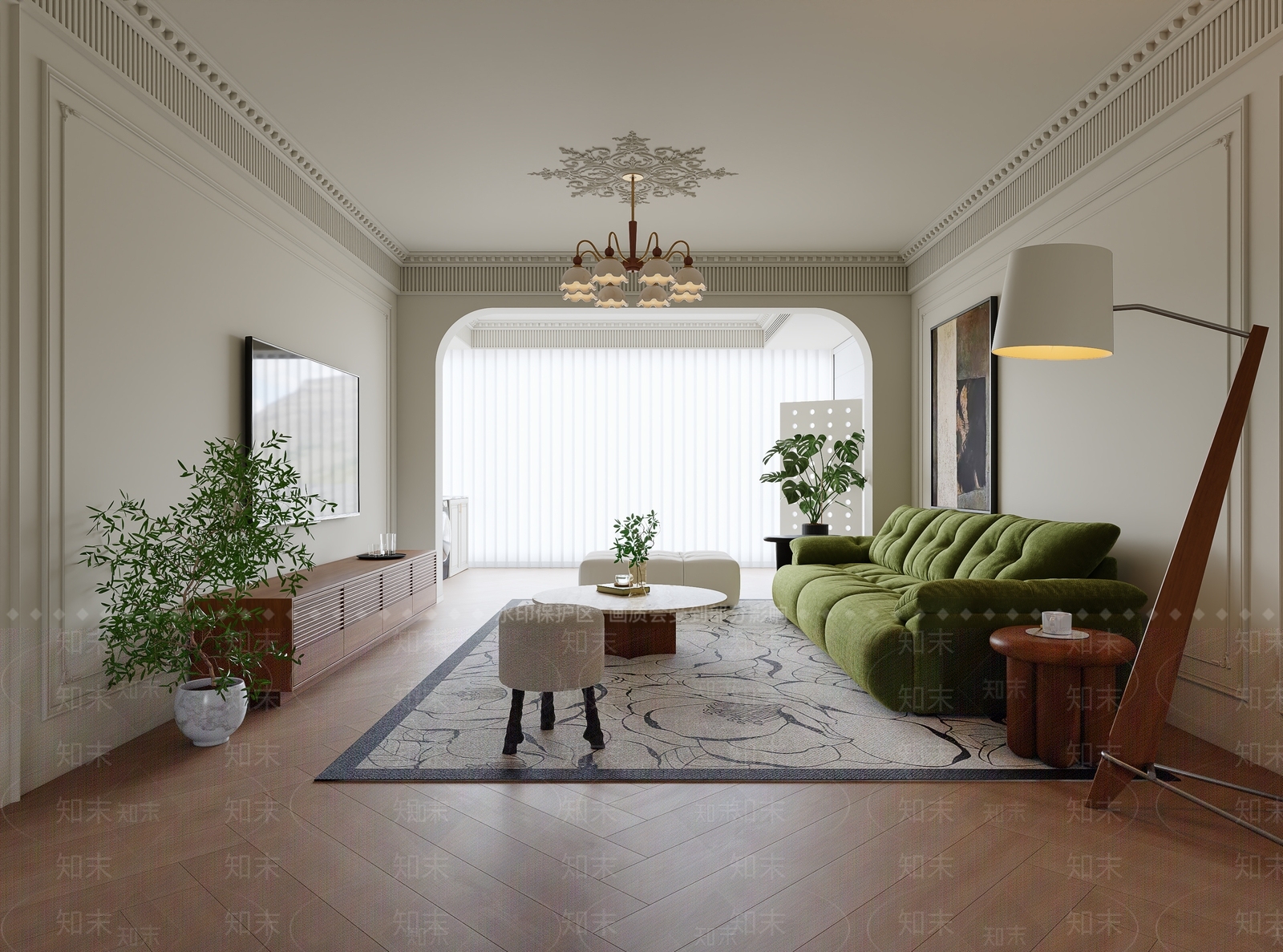 法式奶油客餐厅3D模型下载【ID:1204599181】