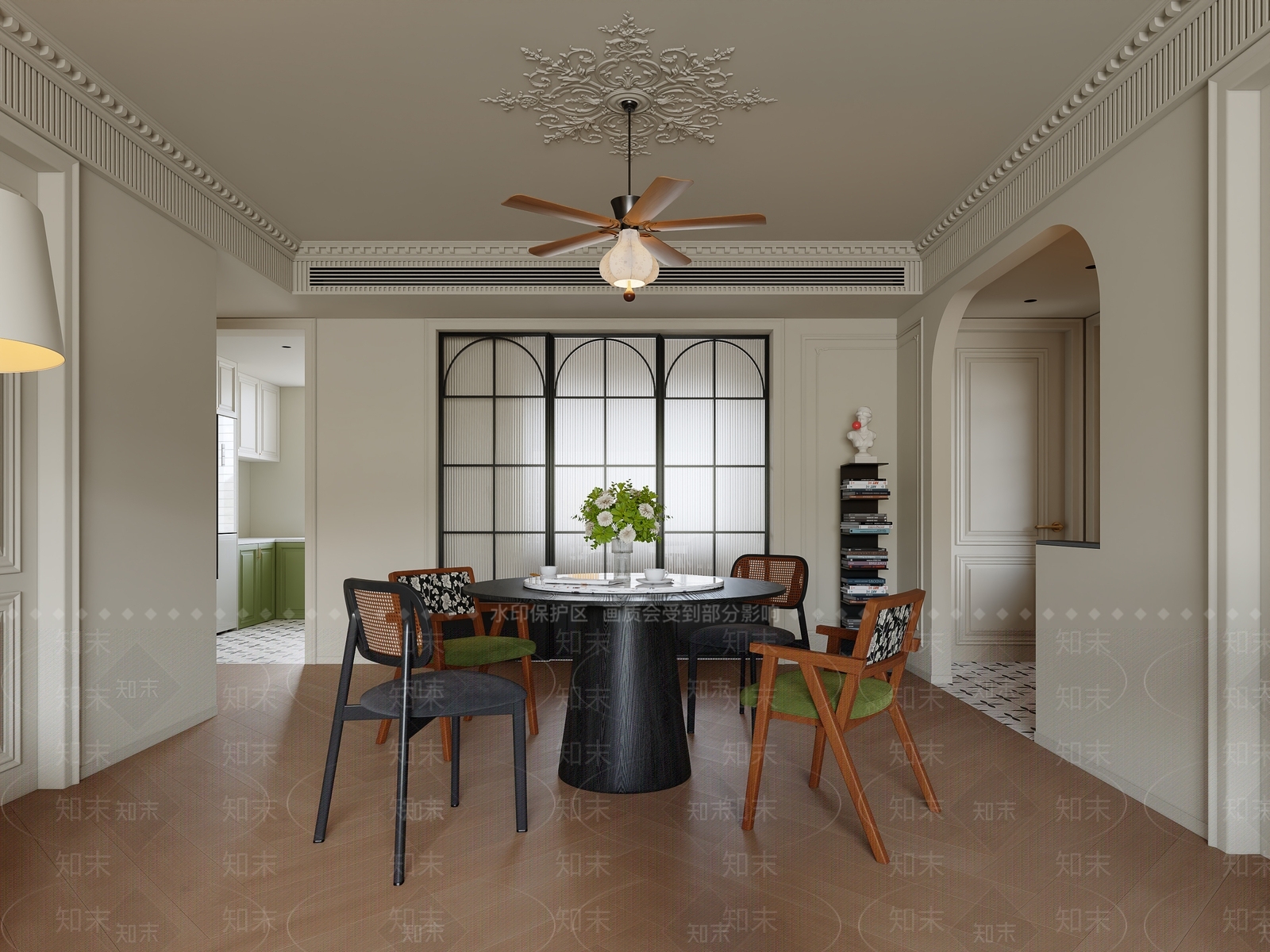 法式家居餐厅3D模型下载【ID:1222019421】