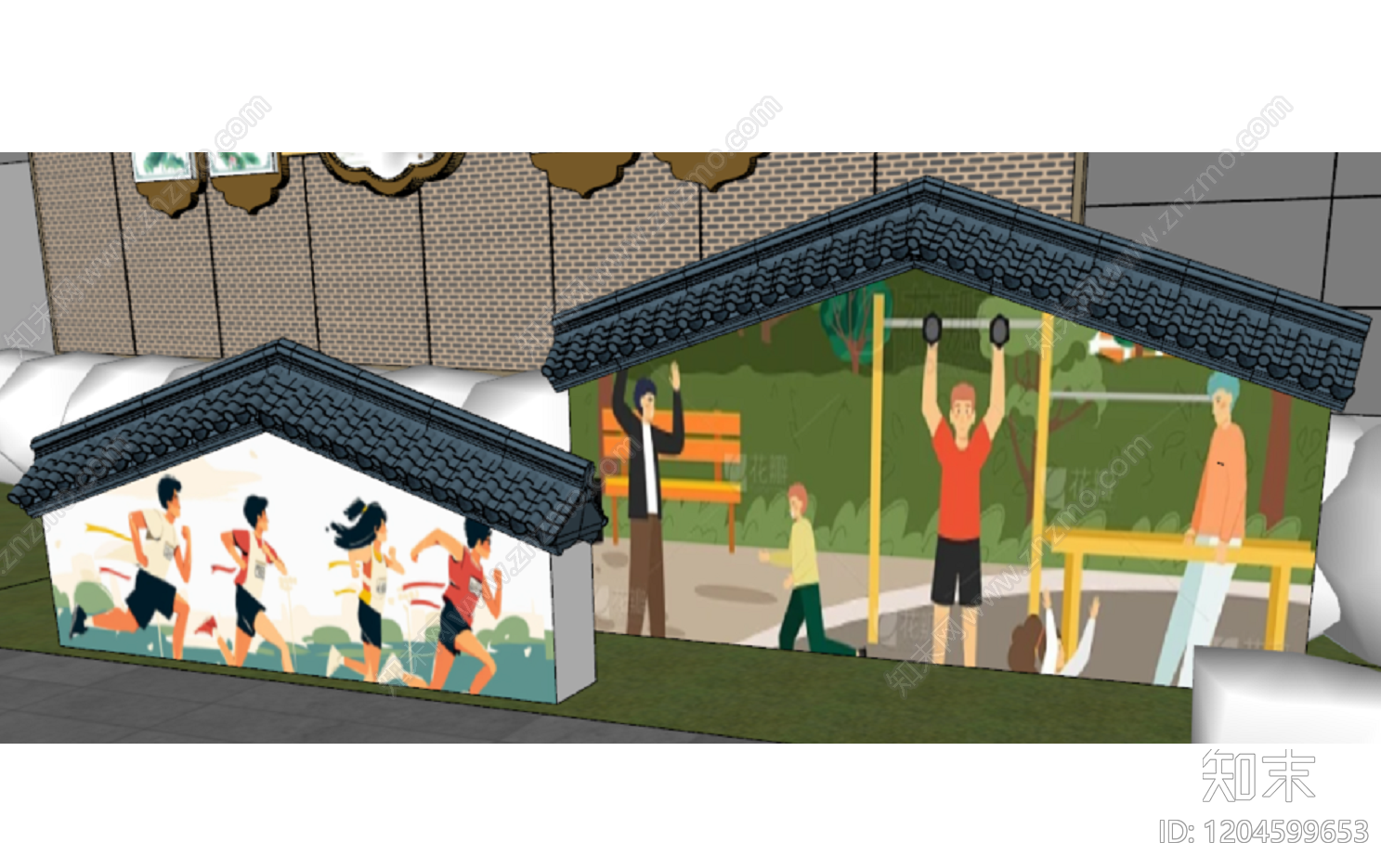 现代景墙施工图下载【ID:1204599653】