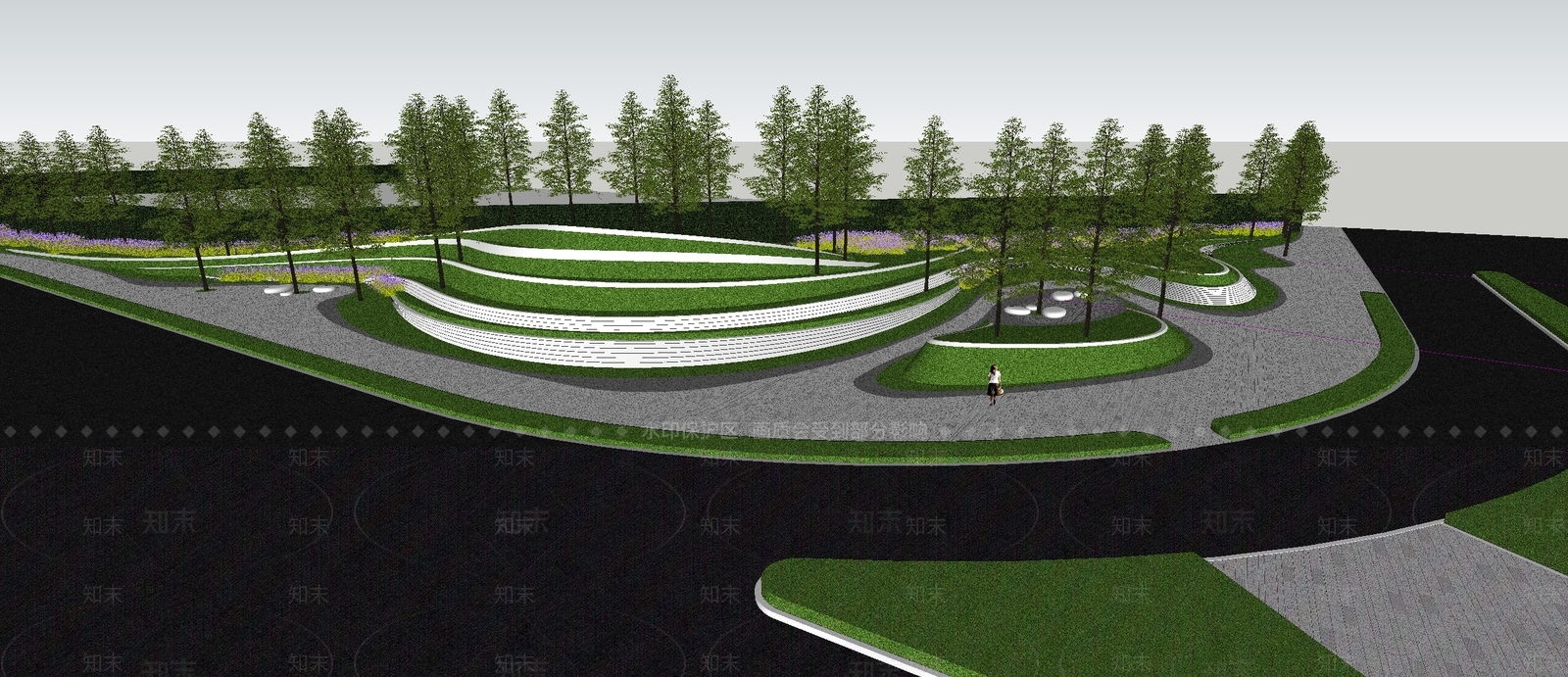 现代景观公园SU模型下载【ID:1204601303】