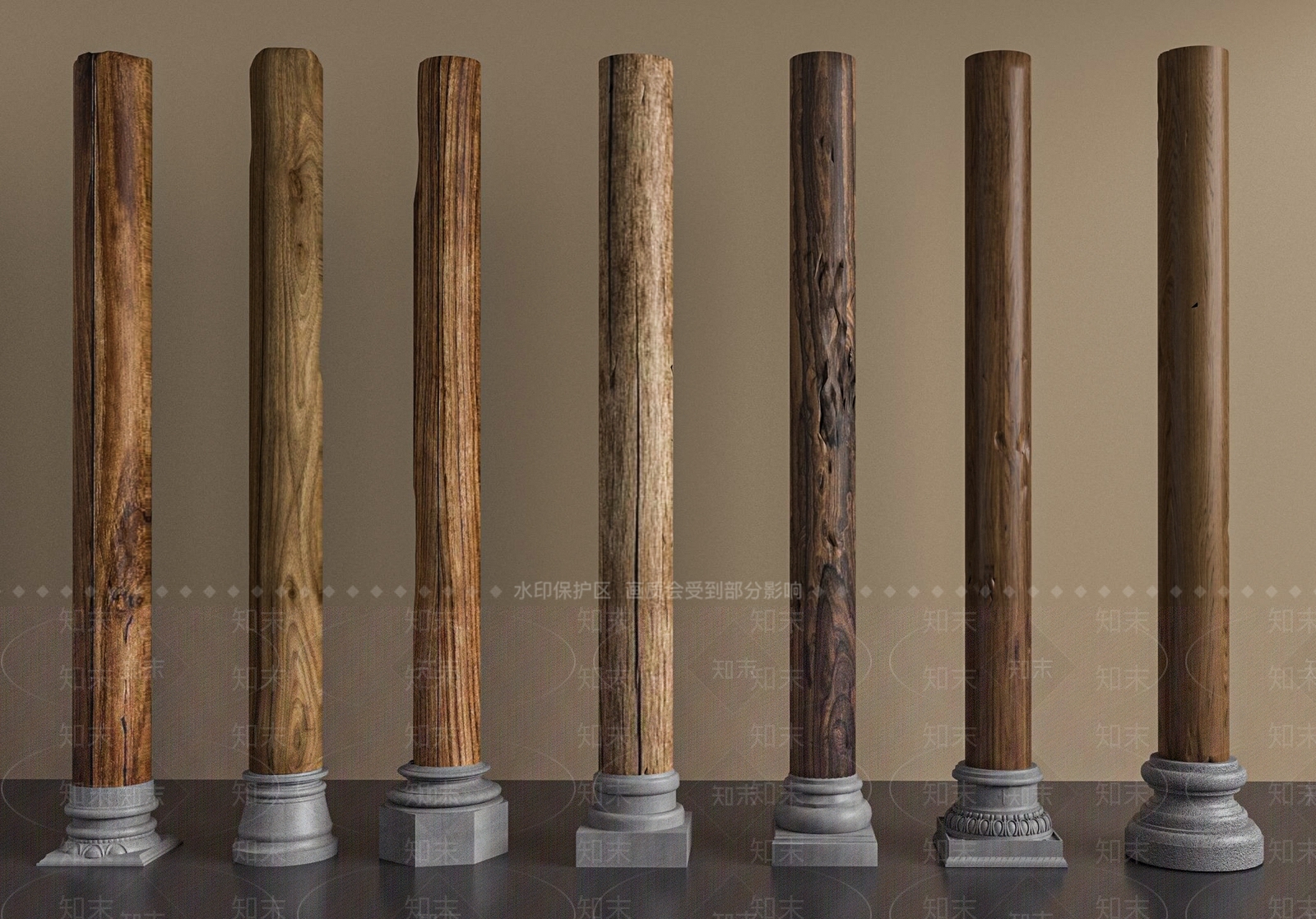 新中式中式景观柱SU模型下载【ID:1204606387】